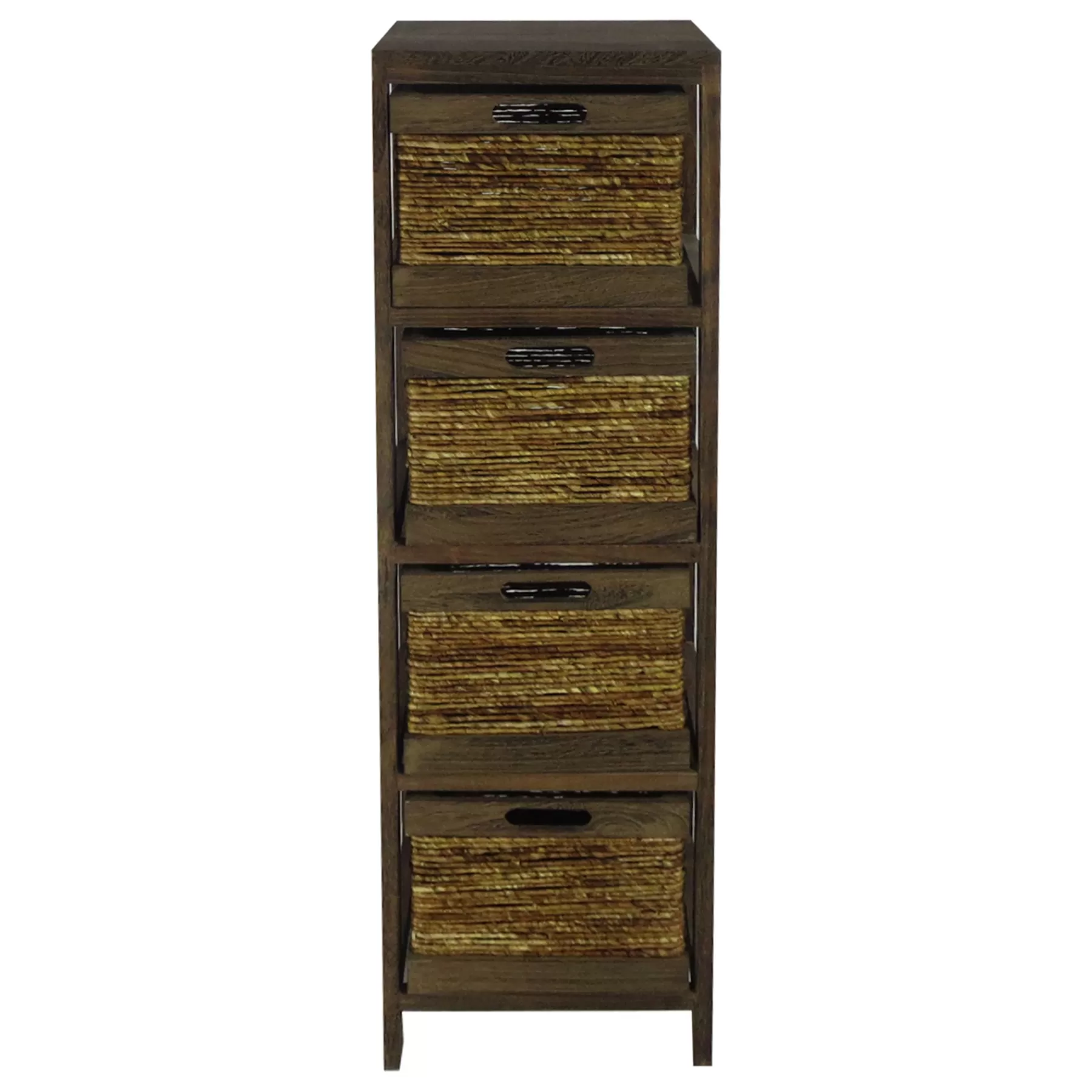 4-Tier Brown Wooden Shelf With Maize Drawers Discount Online^* Discount