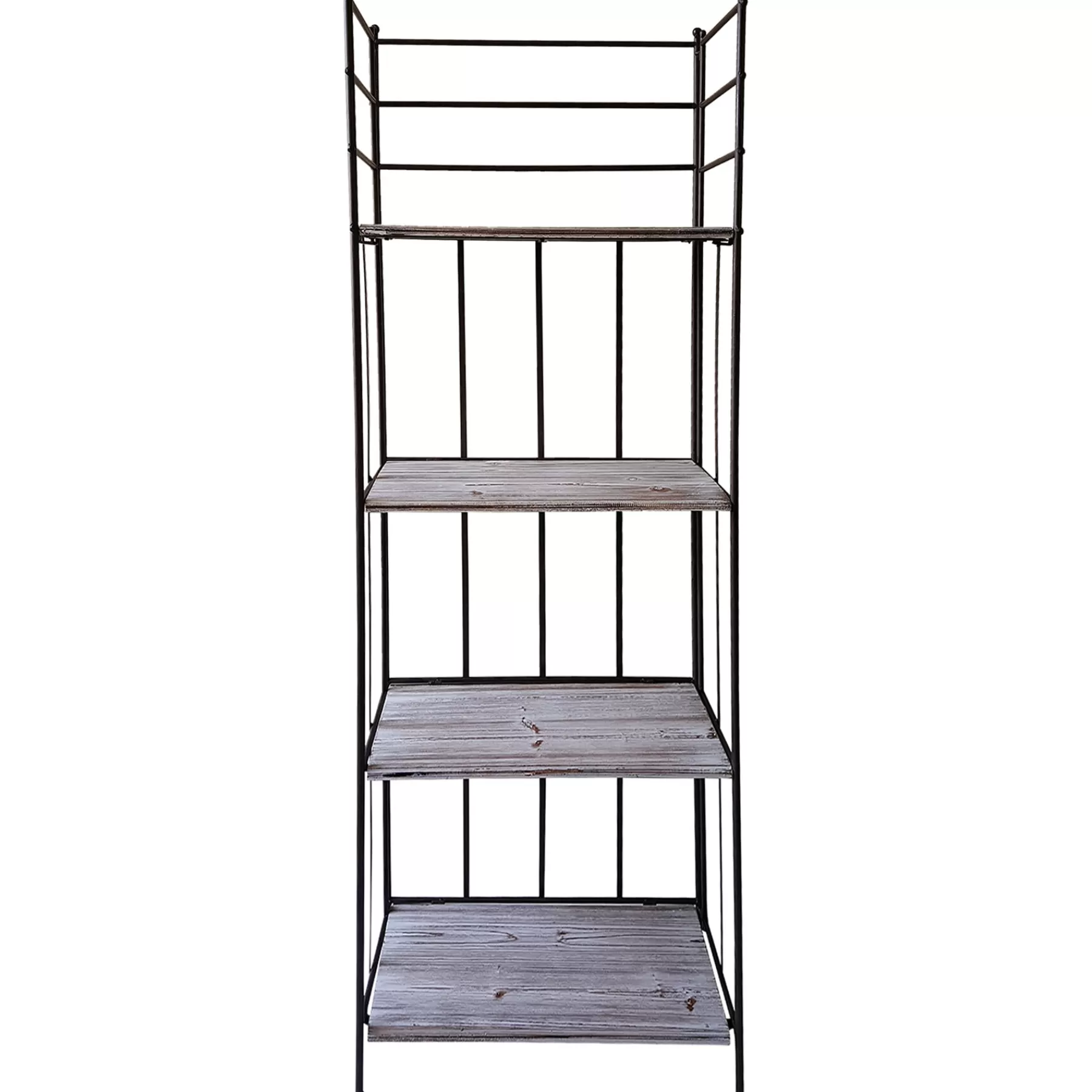 63In. Metal Baker Rack With Folding Wood Top Shelves Featured^* Store