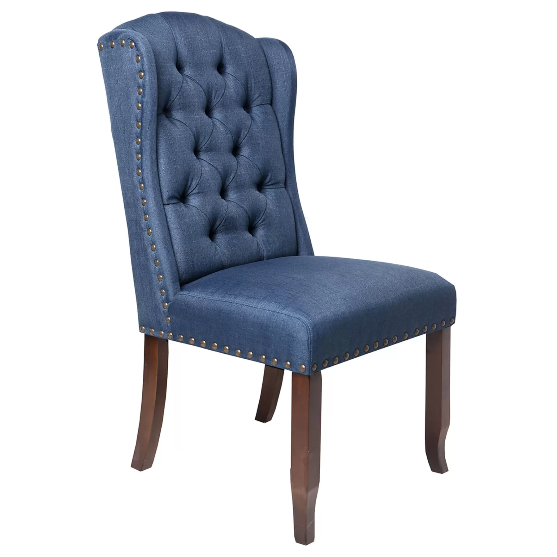 Aahmad Blue Tufted Wing Dining Chair Featured^* Fashion