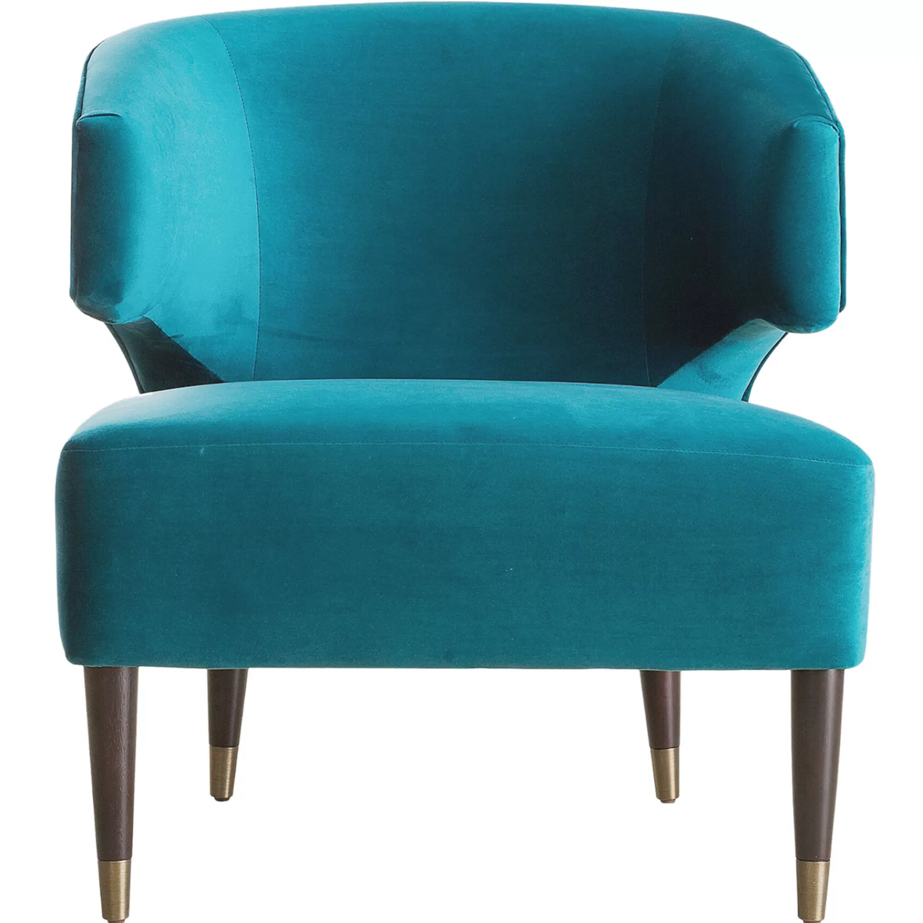 Aura Green Velvet Wrap Around Arm Chair With Brass Capped Legs Fashion^* Cheap