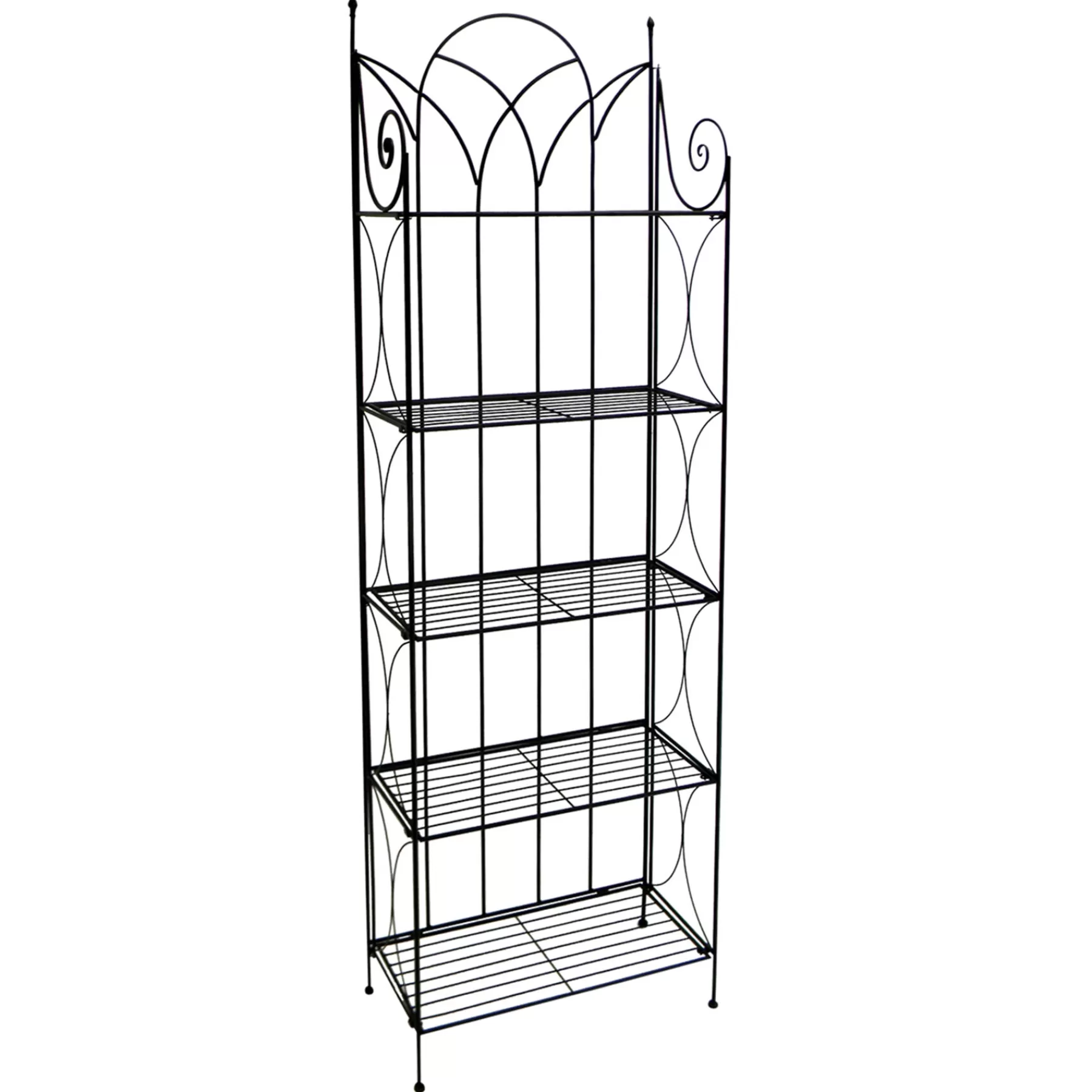 Black 5 Tier Gothic Baker Rack With Metal Wire Shelves Promotion^* New