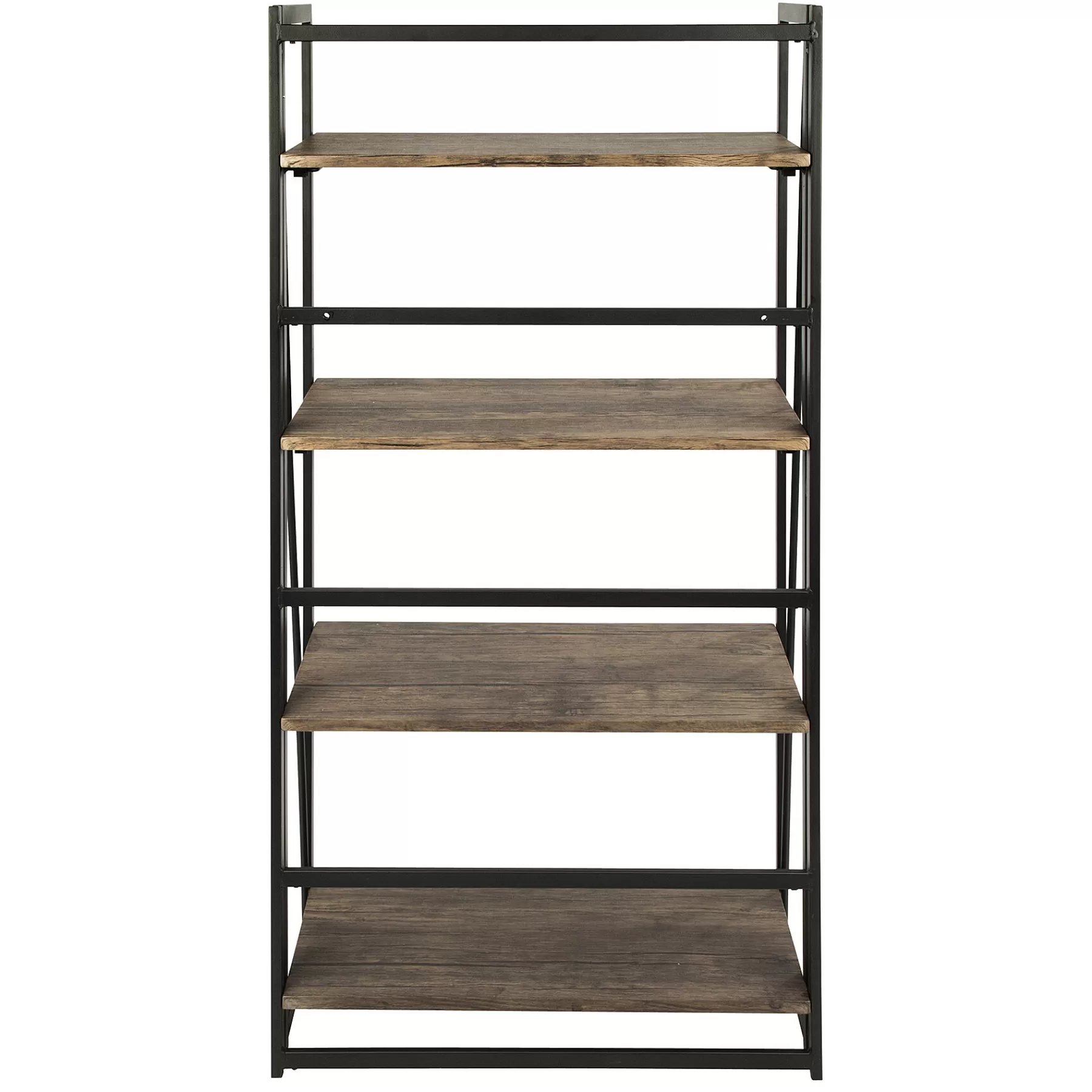 Dakota 4-Tier Black & Brown Industrial Modern Bookshelf, 49 Low Price^* Cheap