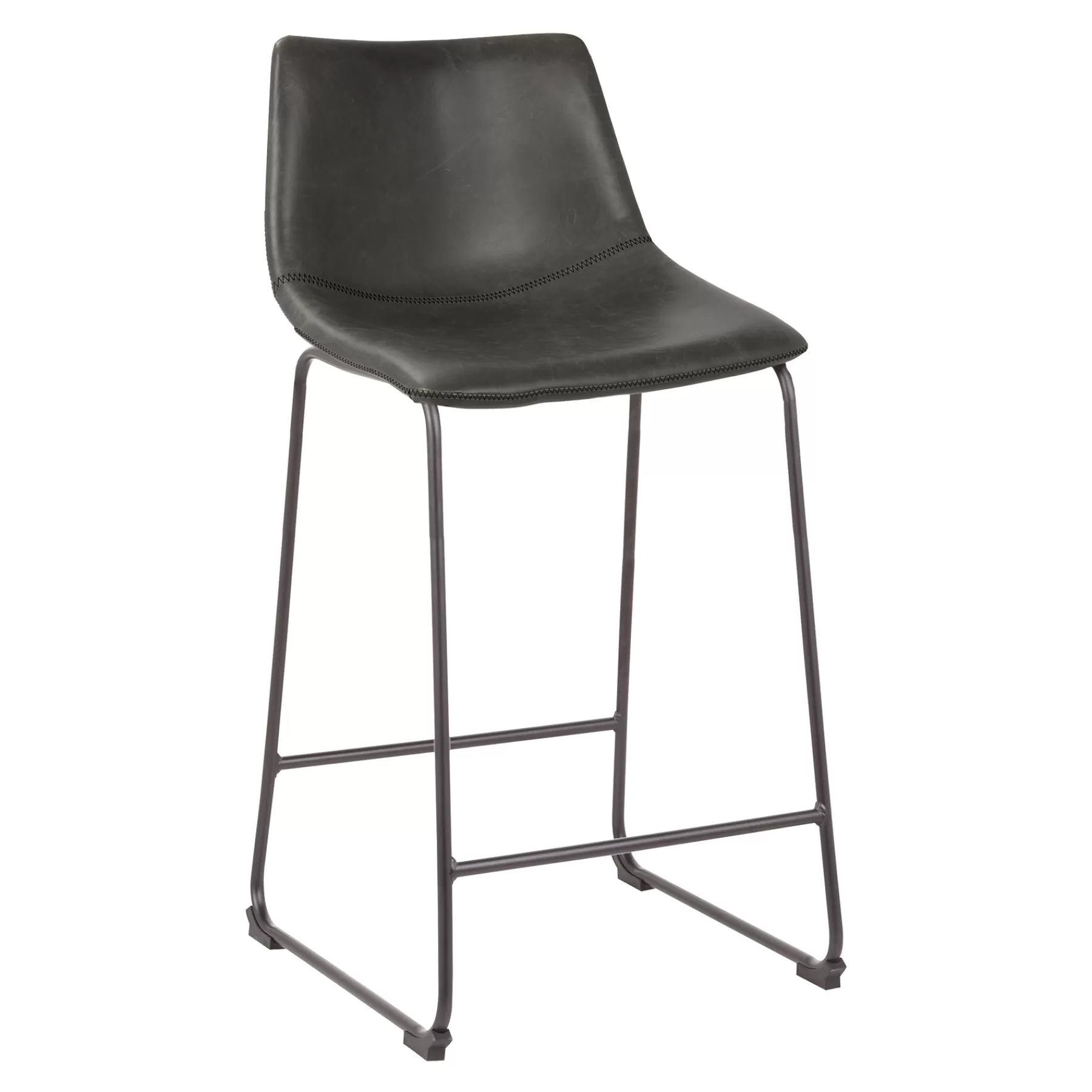 Drake Grey Faux Leather Modern Industrial Barstool, 30 Good Quality^* Best
