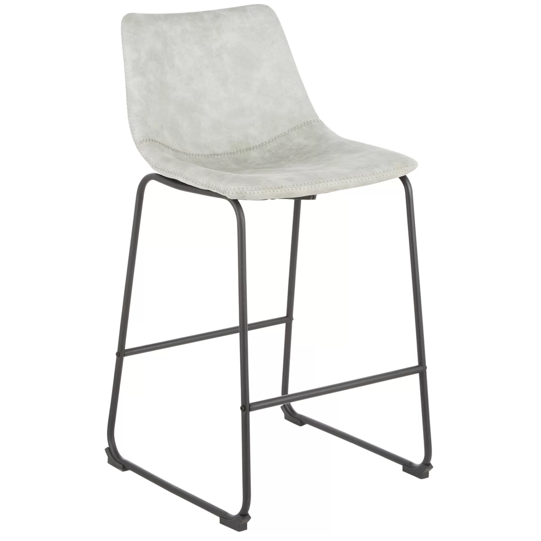 Drake Modern Faux Leather Industrial Barstool, Light Grey Fashion^* Store