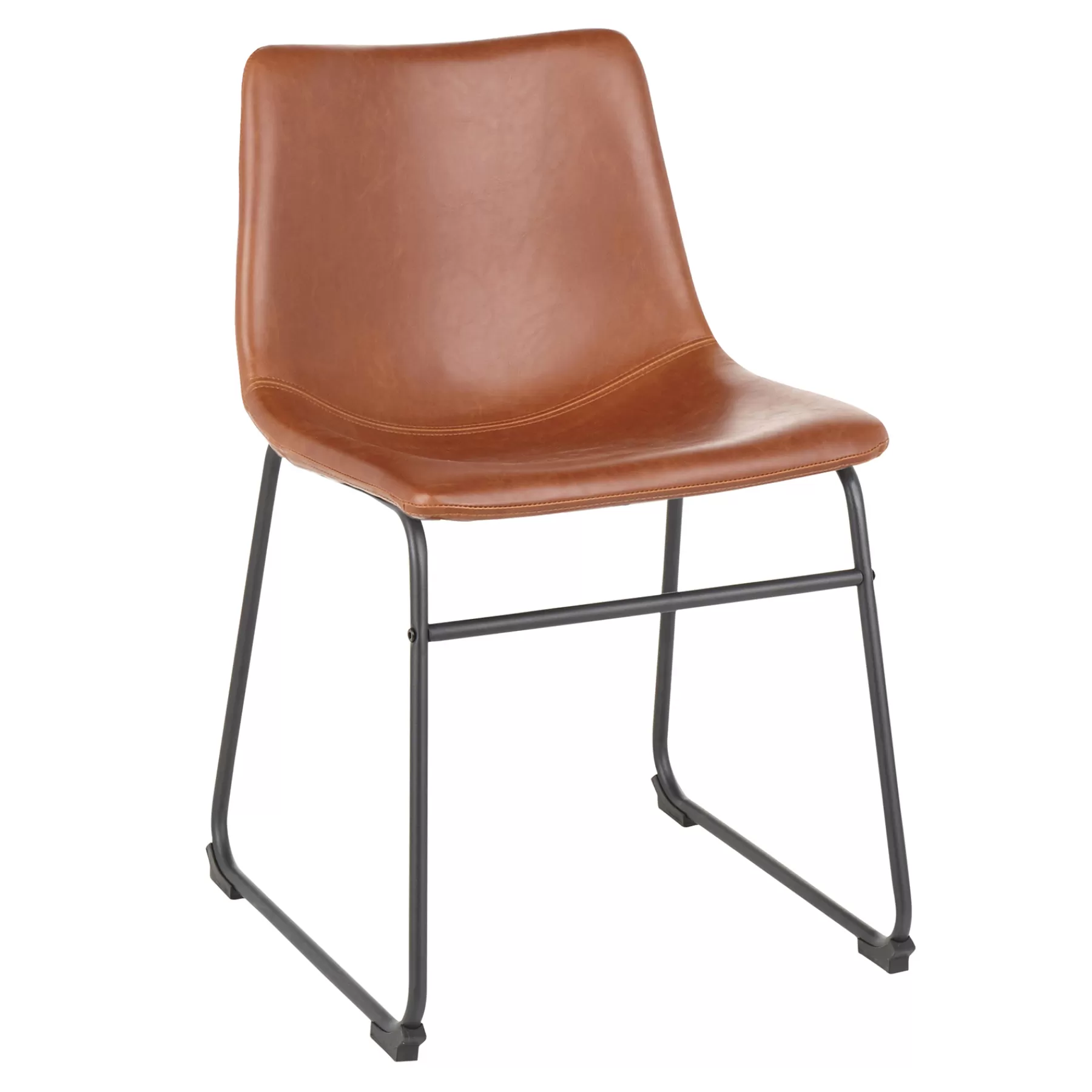 Drake Modern Industrial Dining Chair, Cognac Cheaper^* Cheap