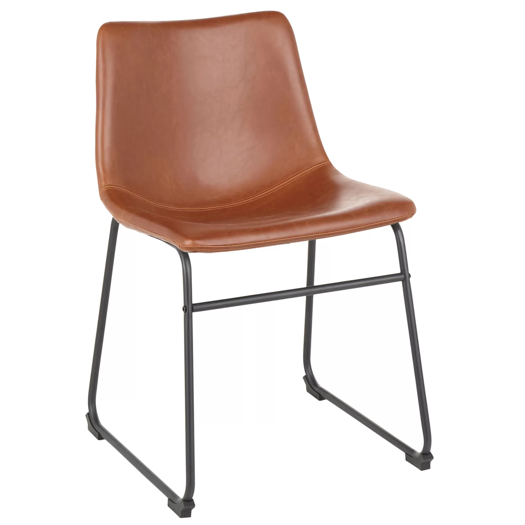 Drake Modern Industrial Dining Chair, Cognac Premium^* New