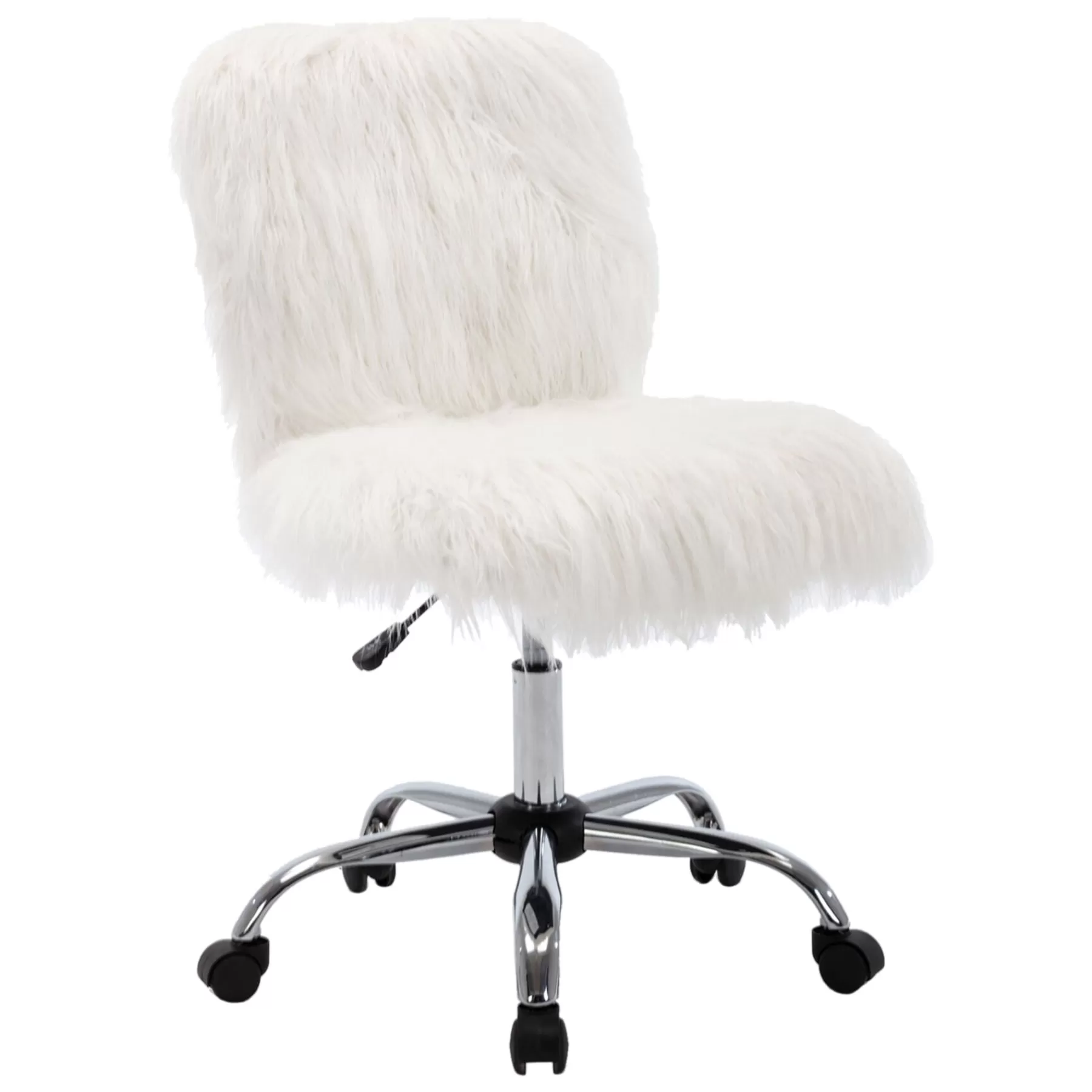 Fiona White Faux Fur Adjustable Office Chair Low Price^* Outlet