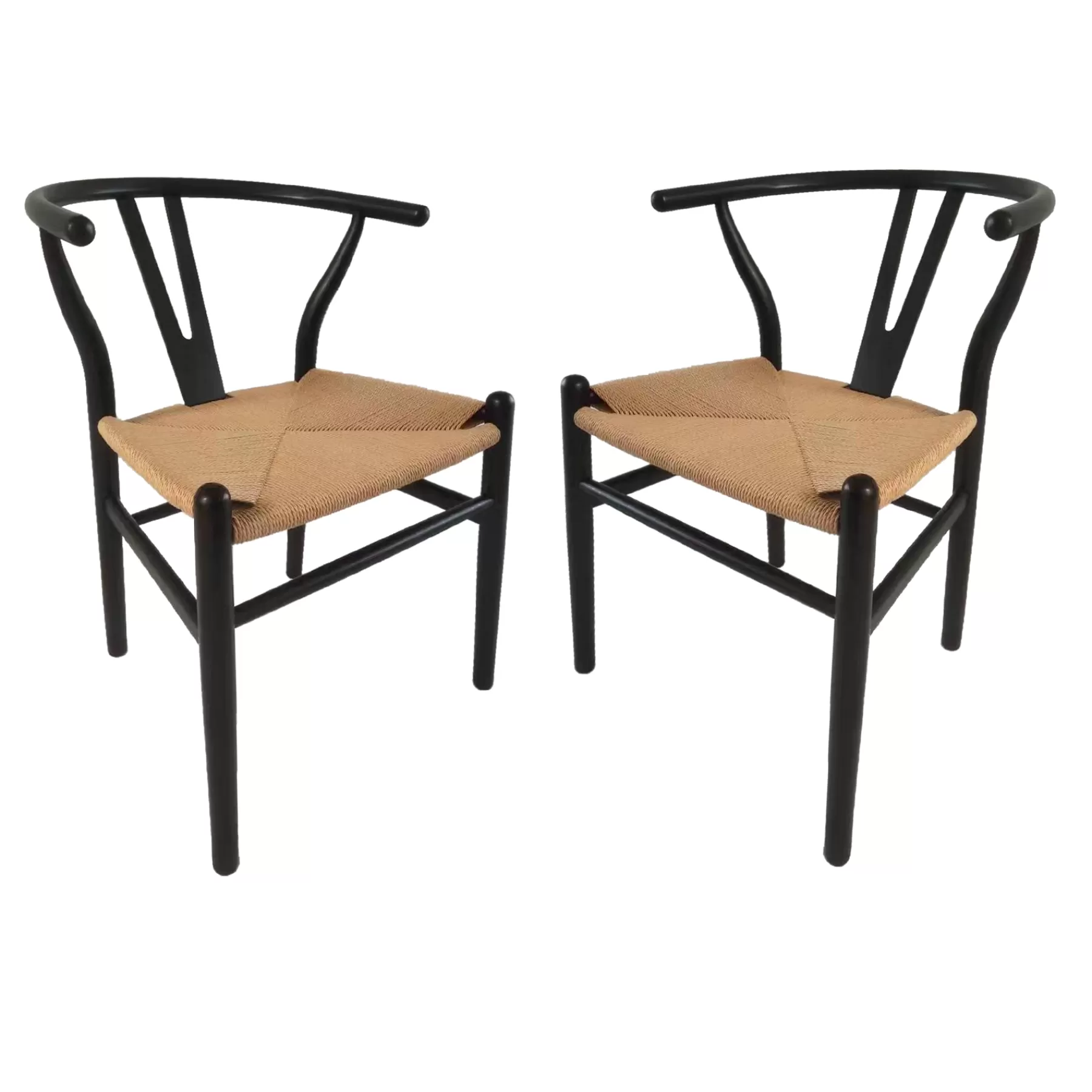 Found & Fable Set Of 2 Denise Black Wishbone Dining Chair Premium^* Best