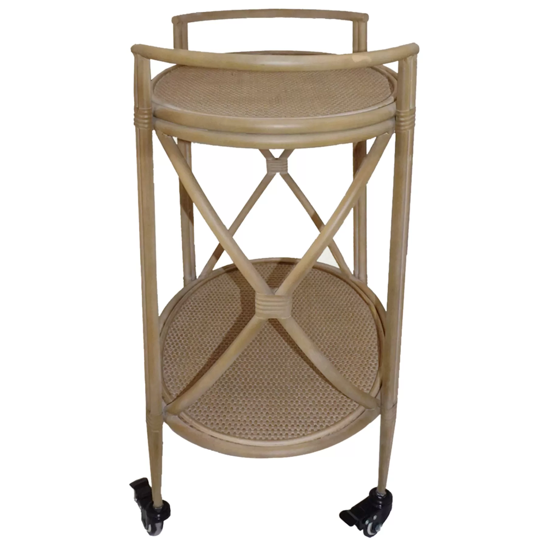 Grace Mitchell 2-Tier Rattan Shelf Bar Cart With Metal Frame Outlet^* Online