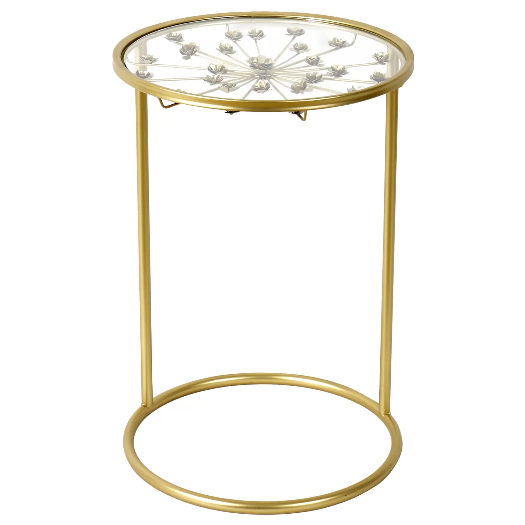 Grace Mitchell Round Gold Accent Table With Glass Top Fashion^* Cheap