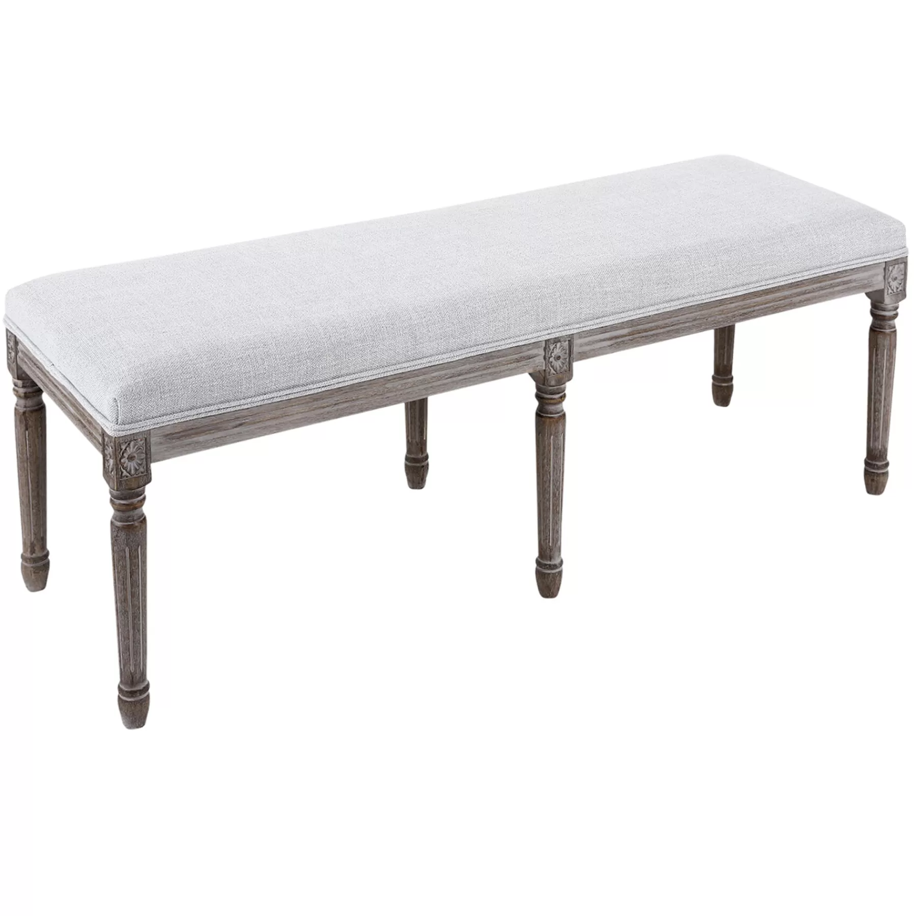 Heritage Light Grey Linen Bench Cheaper^* Online
