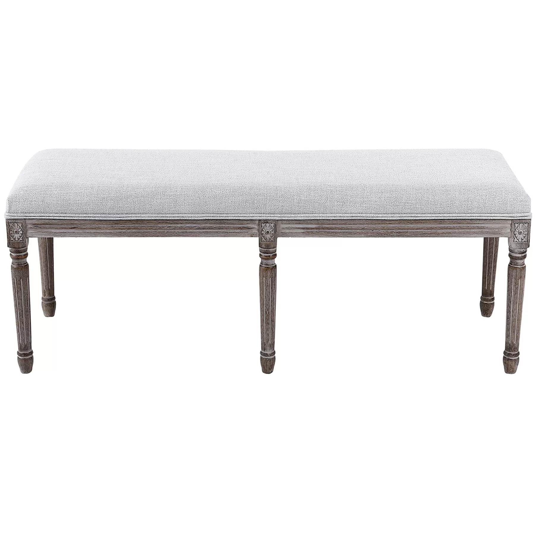 Heritage Light Grey Linen Bench Cheaper^* Online