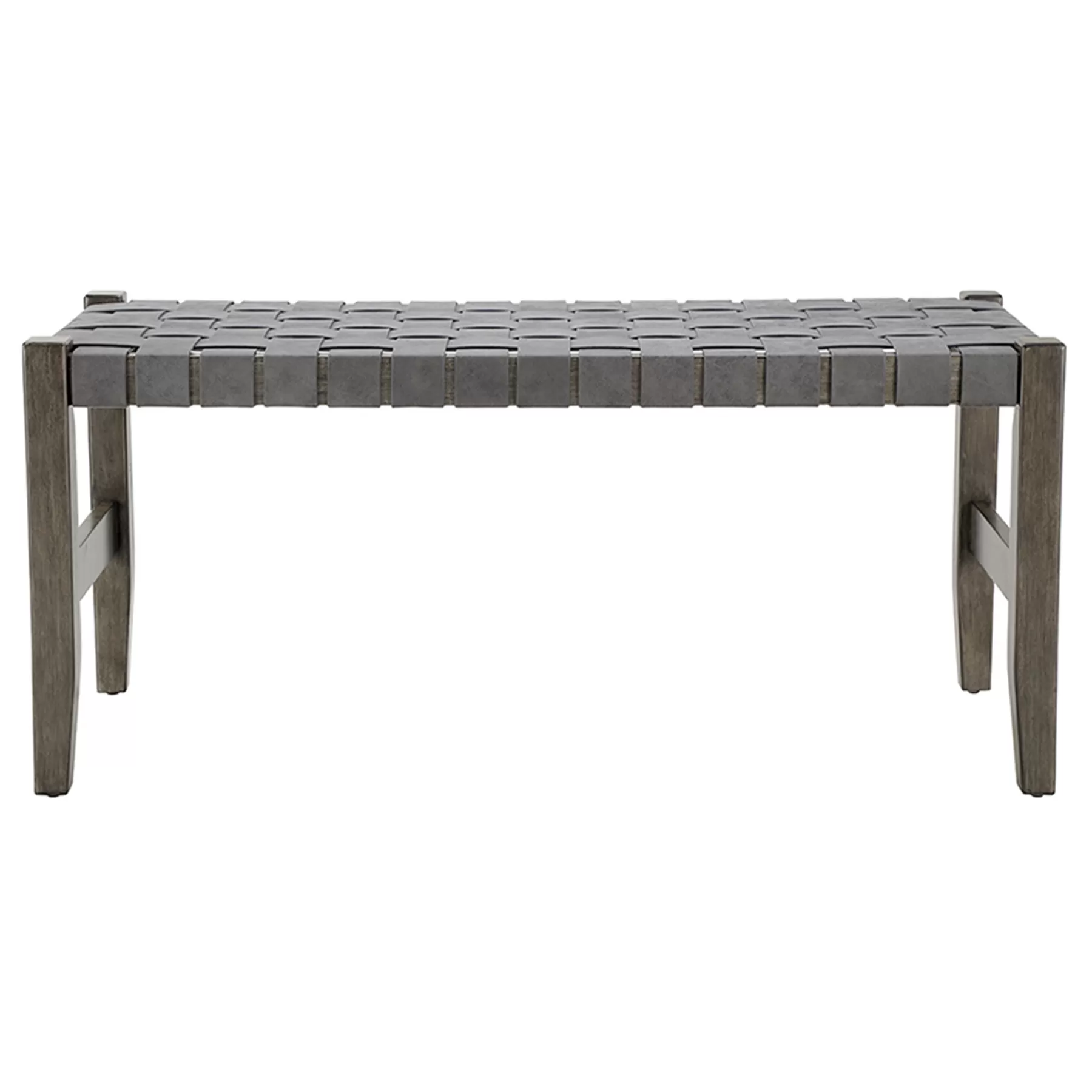 Honeybloom Faux Leather Dark Grey Strap Bench Clearance^* Outlet