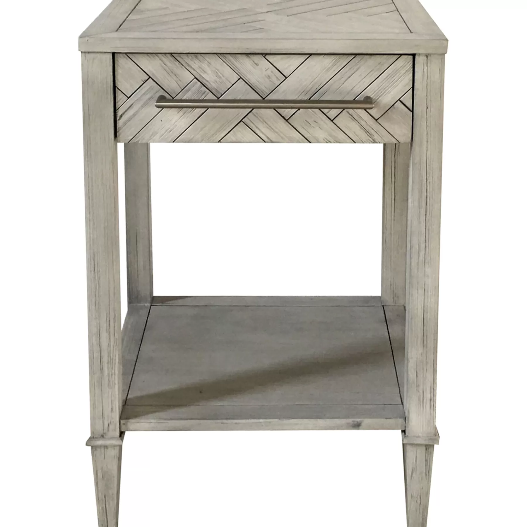 Kate 1 Drawer 1 Shelf Parquet Wood Side Table Discount Online^* Best Sale