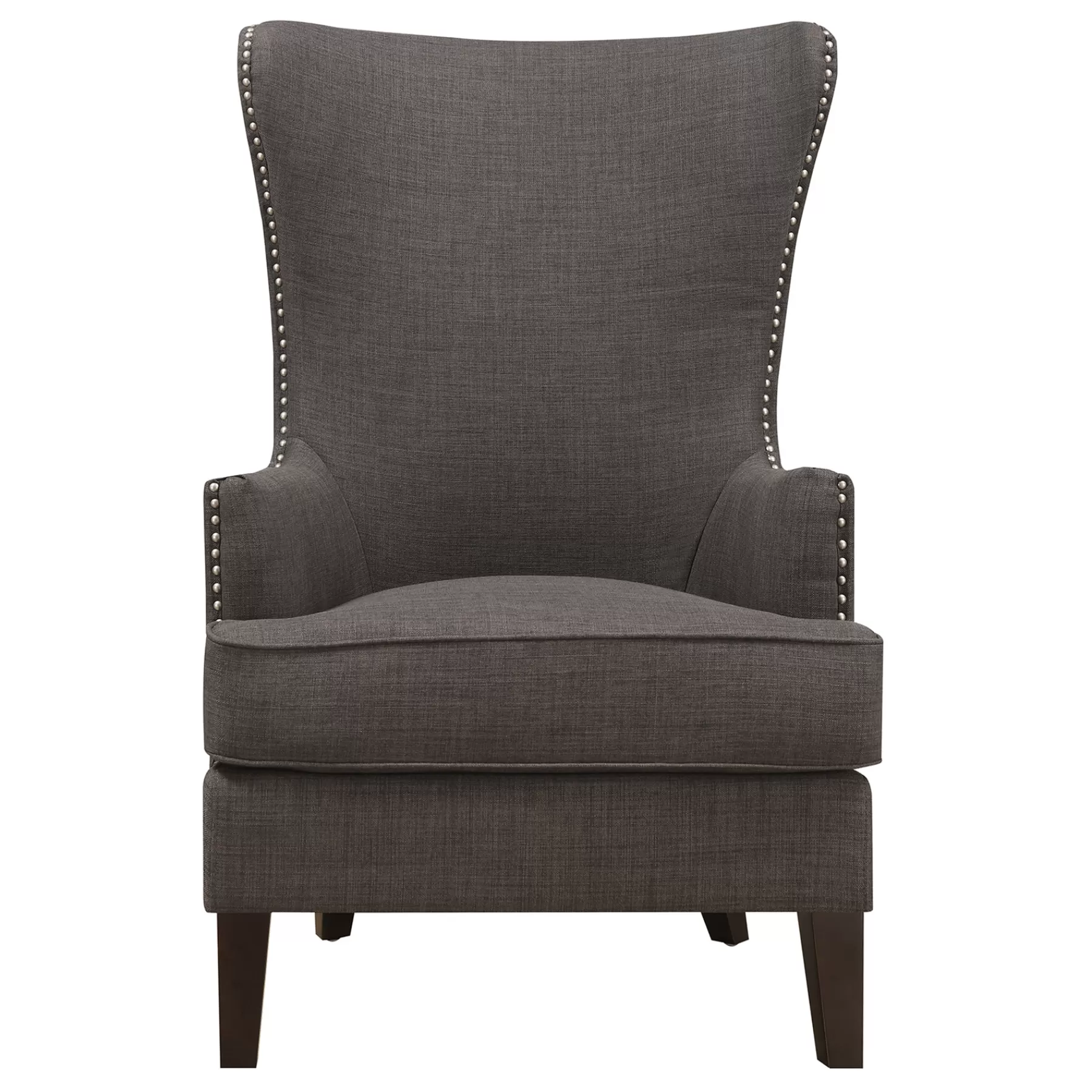 Kori Charcoal Grey High Back Accent Chair With Nailhead Trim Good Quality^* Best Sale