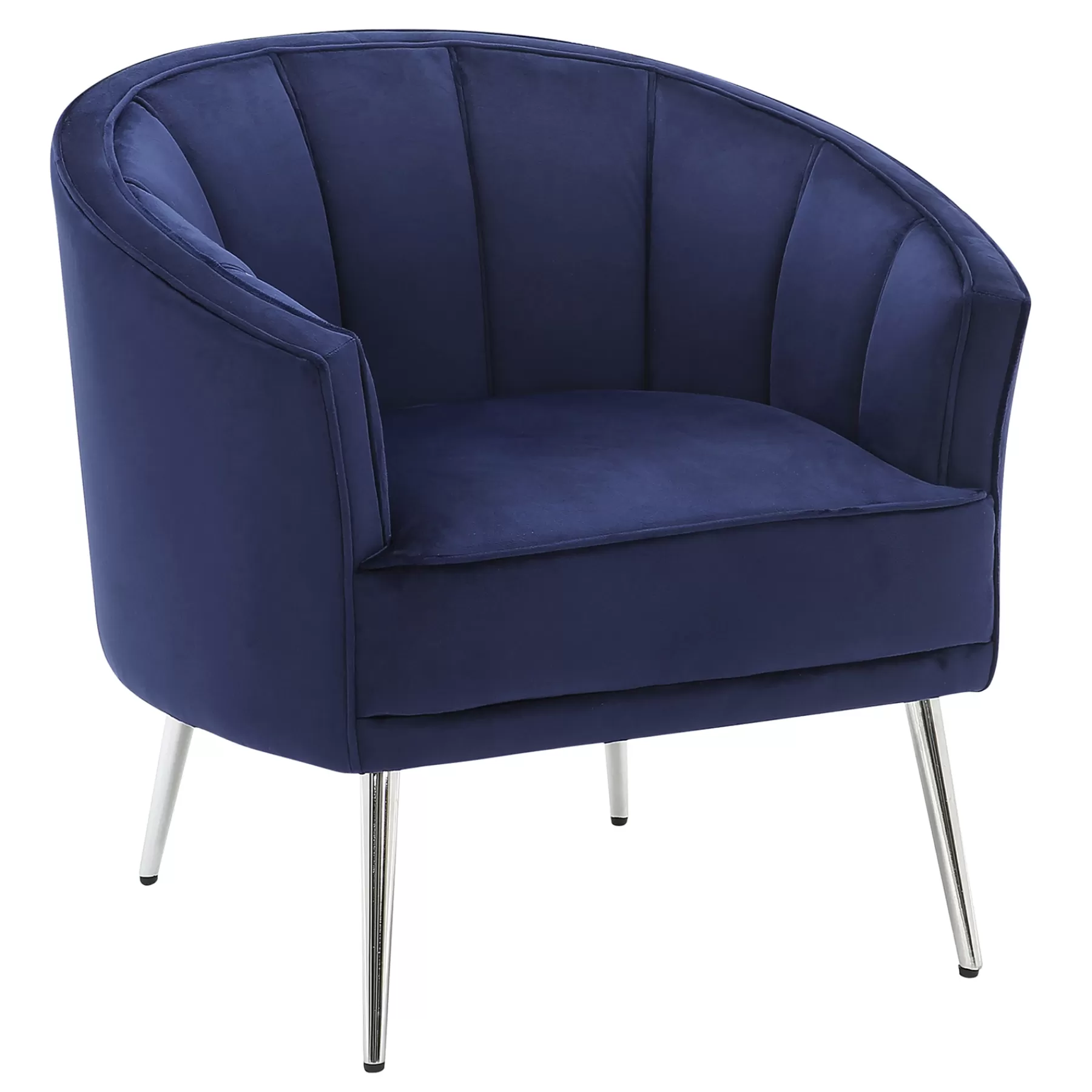 Laila Ali Avani Blue Velvet Accent Chair Opening Sales^* Cheap