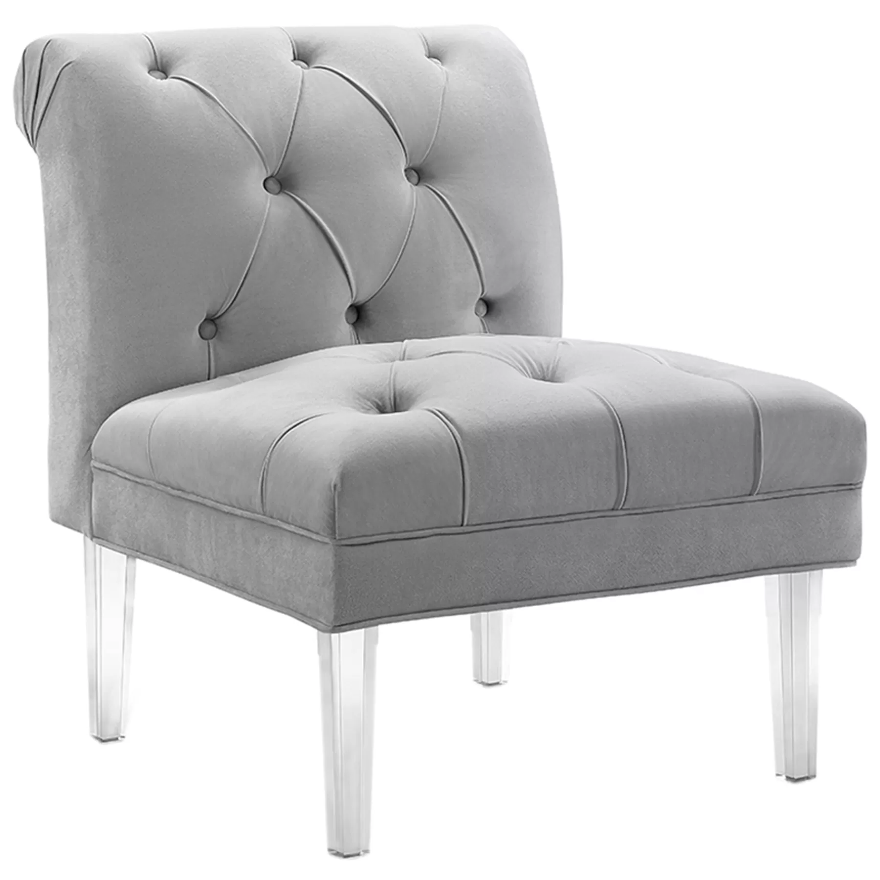 Laila Ali Grey Tufted Acrylic Leg Accent Chair Kd Fashion^* Discount