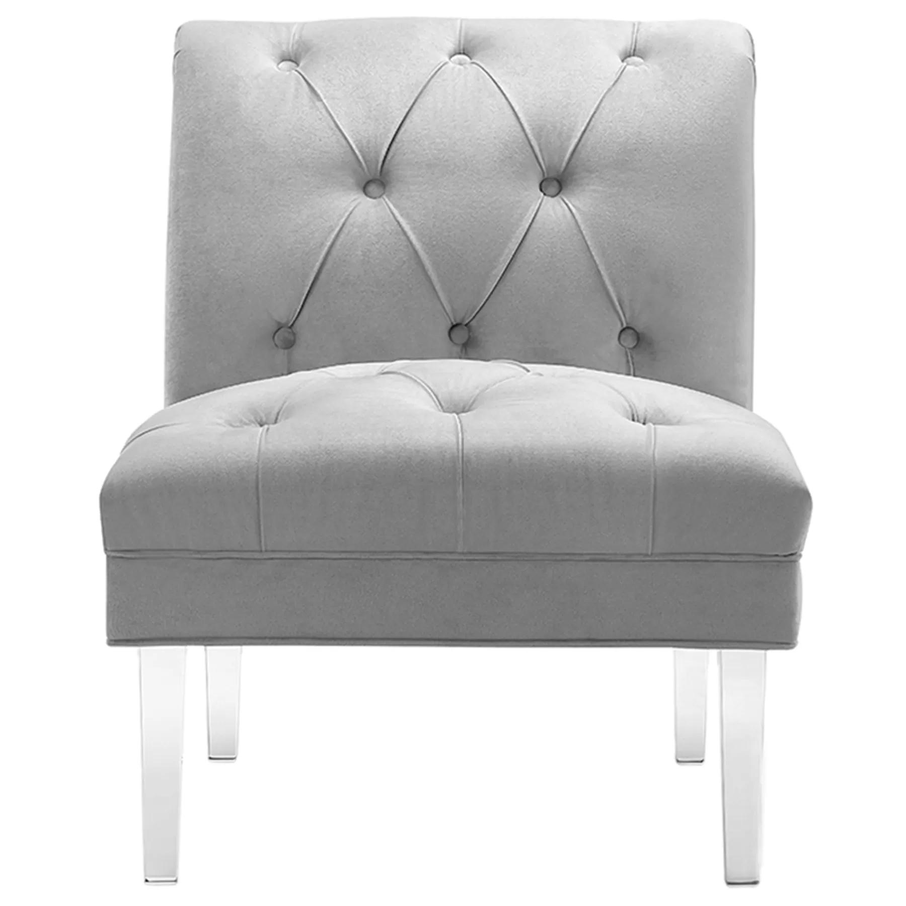 Laila Ali Grey Tufted Acrylic Leg Accent Chair Kd Fashion^* Discount