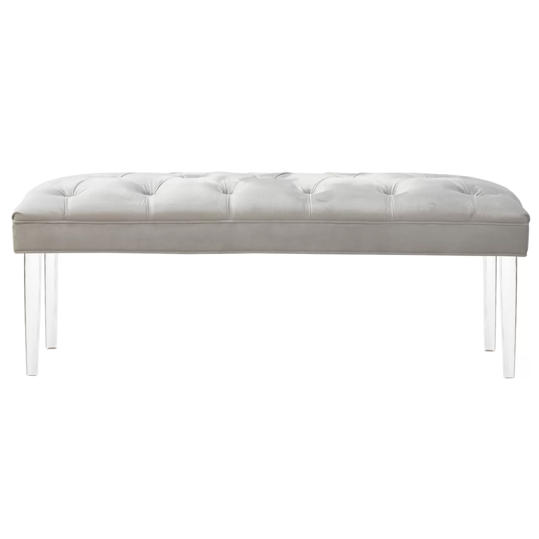 Laila Ali Grey Tufted Acrylic Leg Bench, Kd Online Discount^* Sale