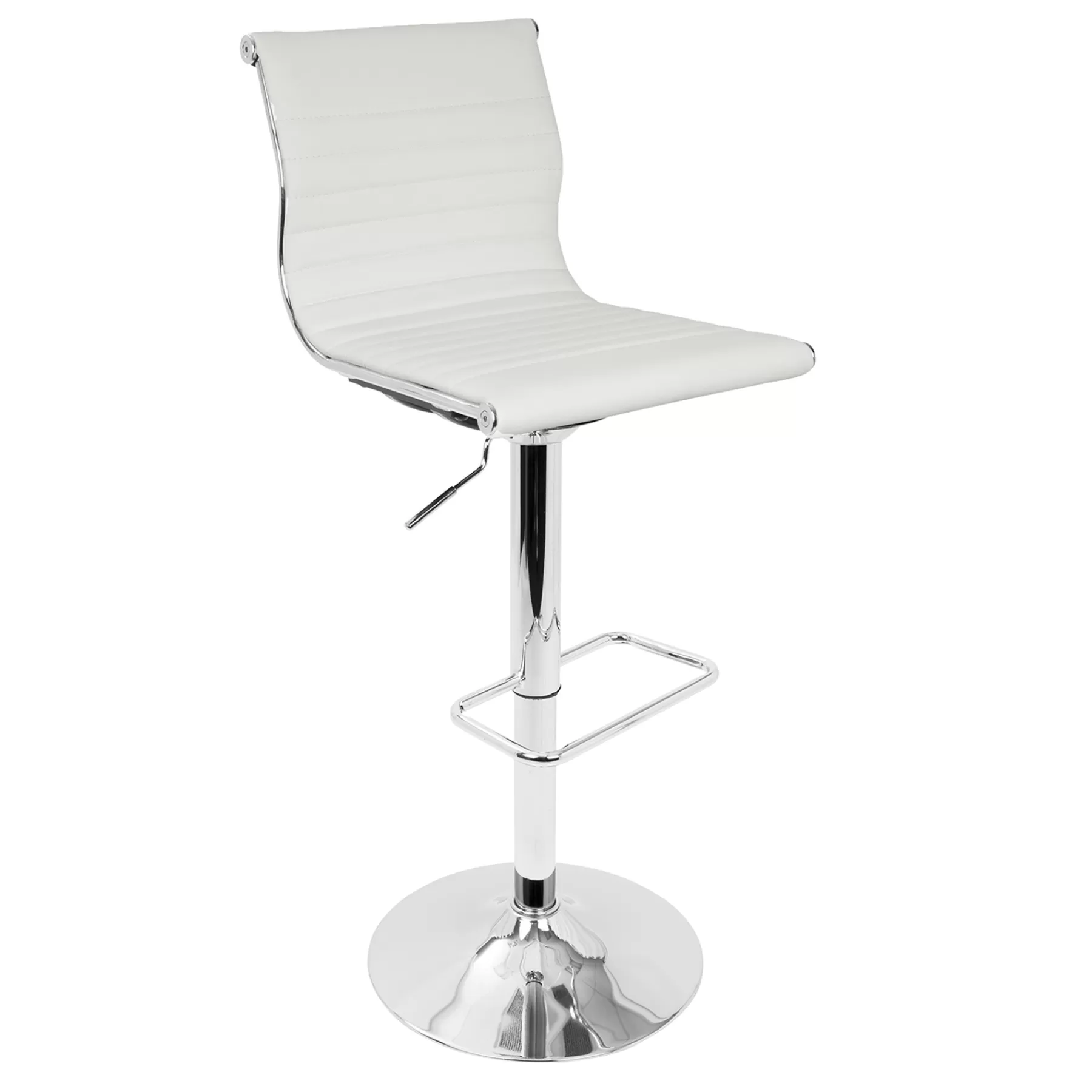 Master Faux Leather Adjustable Barstool, White Flash Sale^* Store