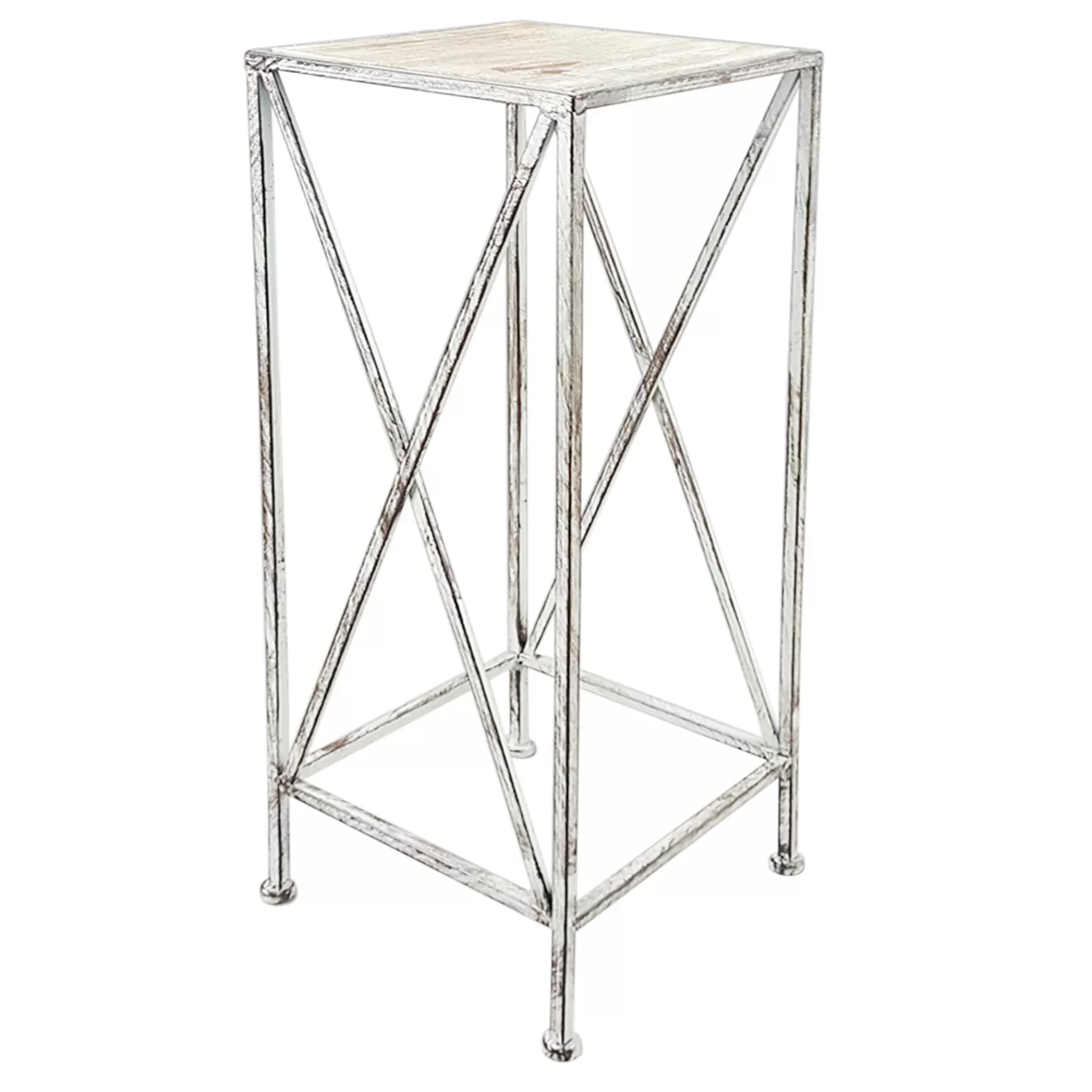 Metal Plant Stand With Wood Top Grey, Medium Opening Sales^* New