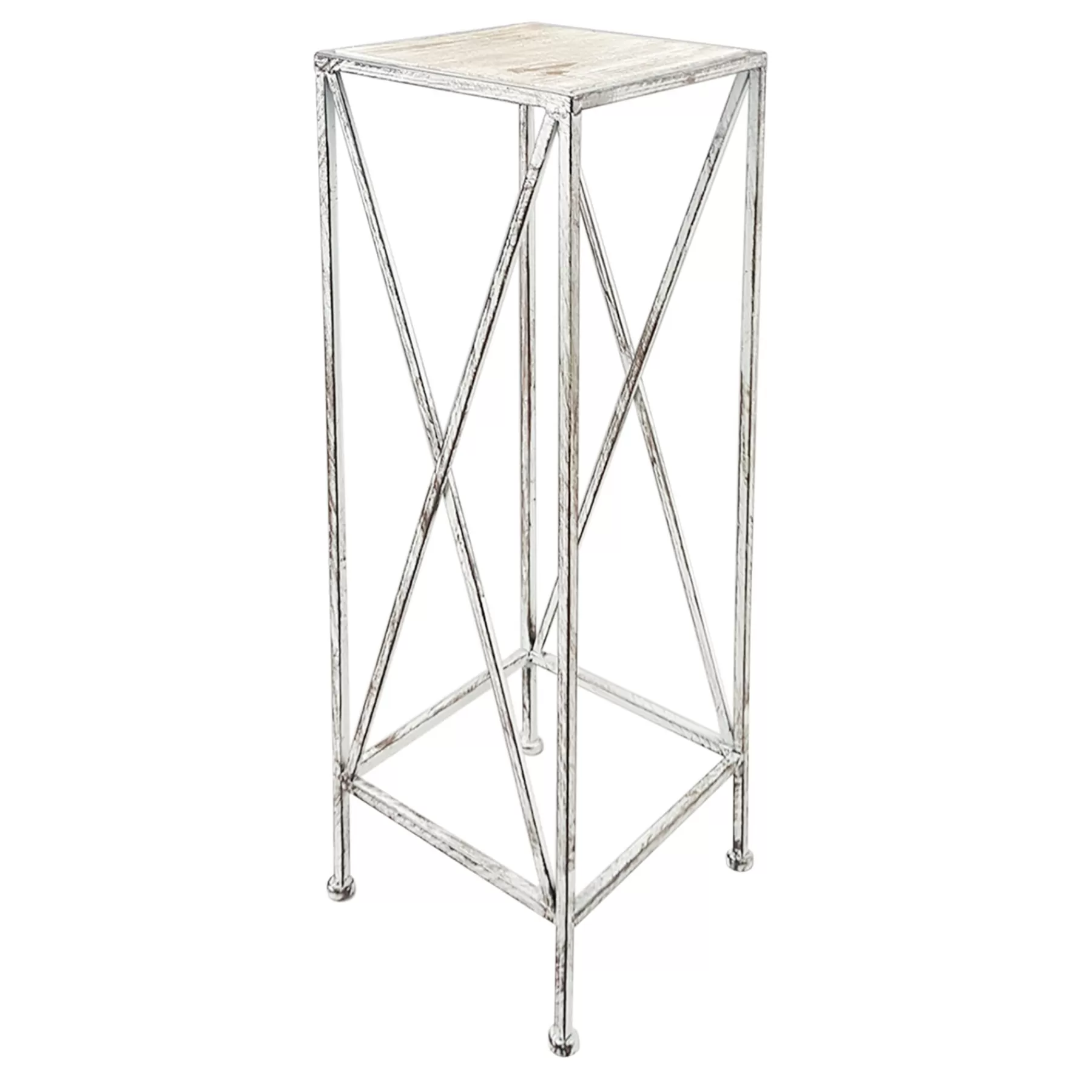 Metal Plant Stand With Wood Top Grey, Small Exquisite Gifts^* Best Sale