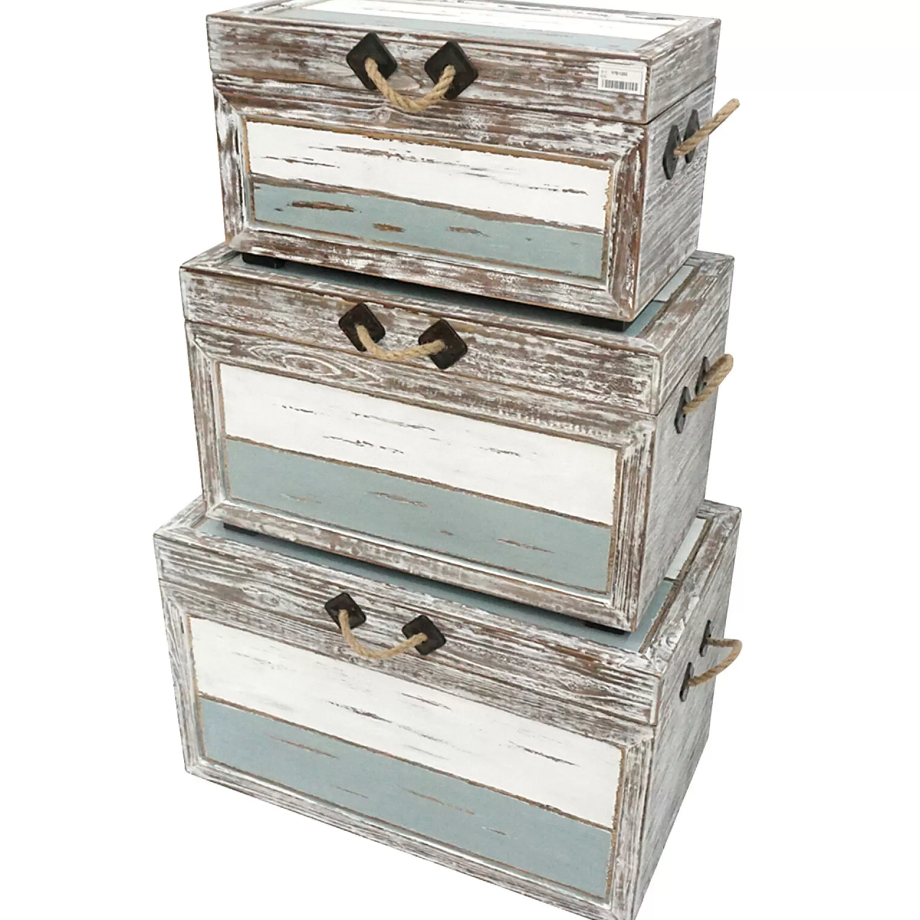Nantucket Weathered Wood Decorative Storage Trunk, Large Opening Sales^* Fashion