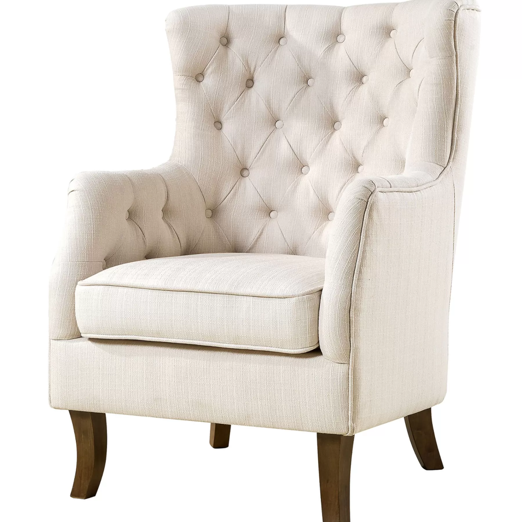 Norfolk Cream Linen Tufted High Back Arm Chair Promotion^* Flash Sale