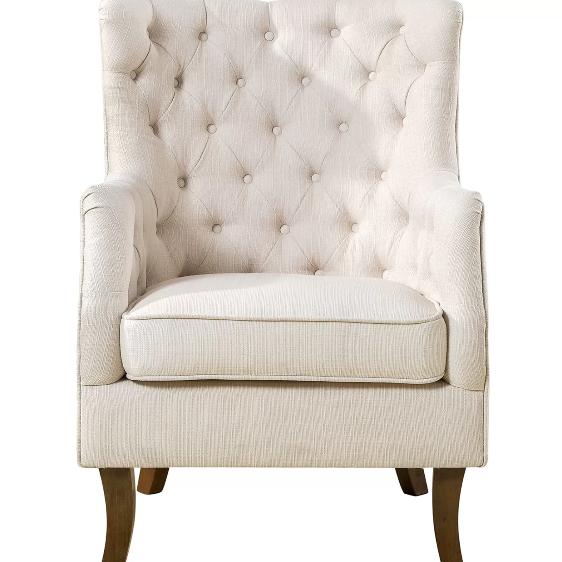 Norfolk Cream Linen Tufted High Back Arm Chair Promotion^* Flash Sale
