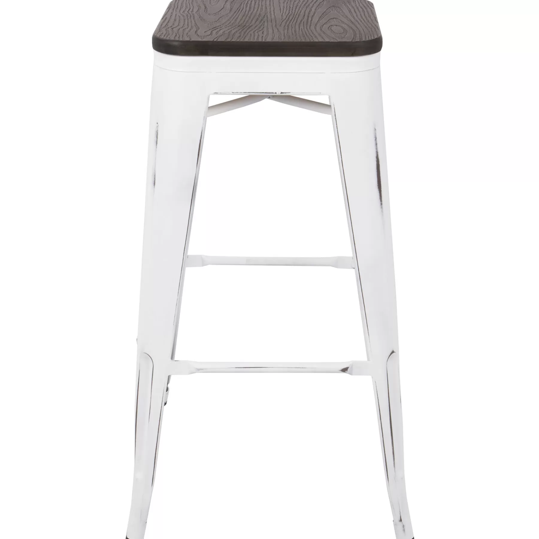 Oregon Vintage White Industrial Backless Barstool, 30 Opening Sales^* Flash Sale