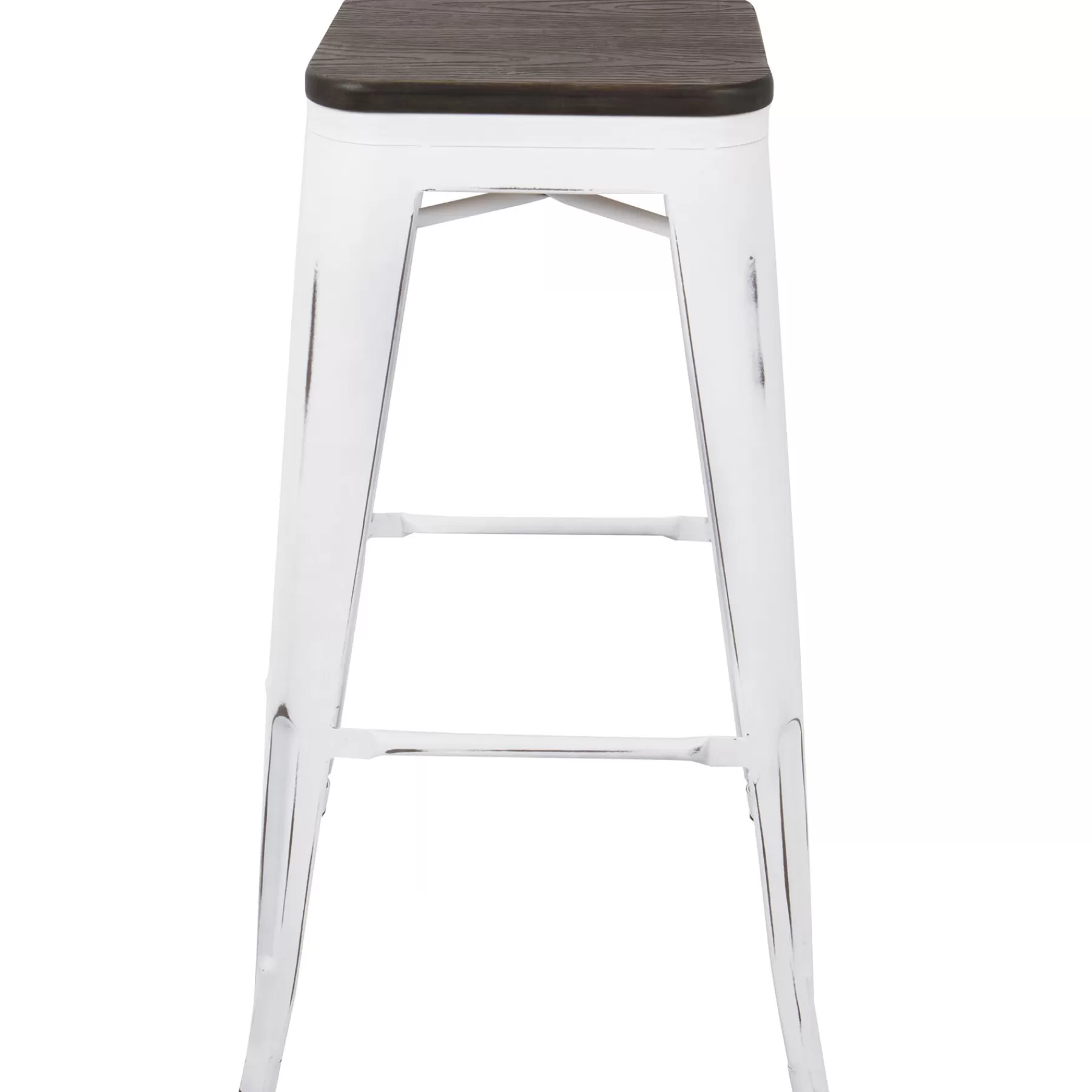 Oregon Vintage White Industrial Backless Barstool, 30 Opening Sales^* Flash Sale