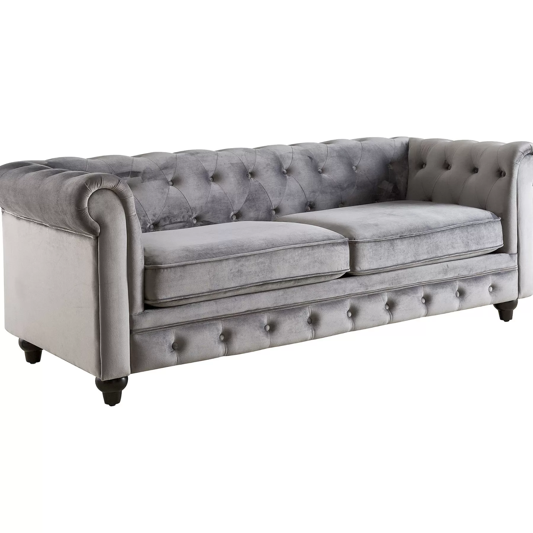 Providence Chesterfield Grey Velvet Tufted Sofa, 79 Promotion^* Cheap