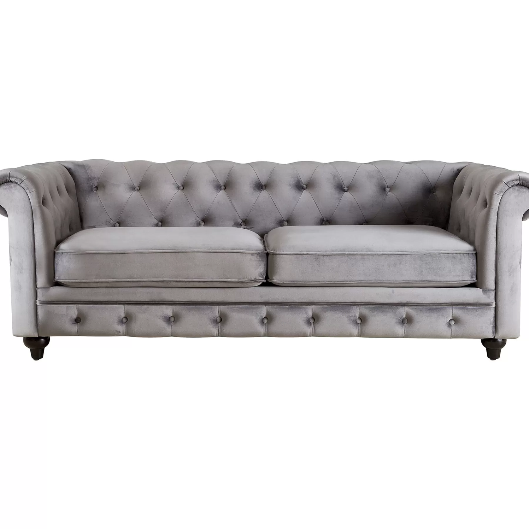 Providence Chesterfield Grey Velvet Tufted Sofa, 79 Promotion^* Cheap