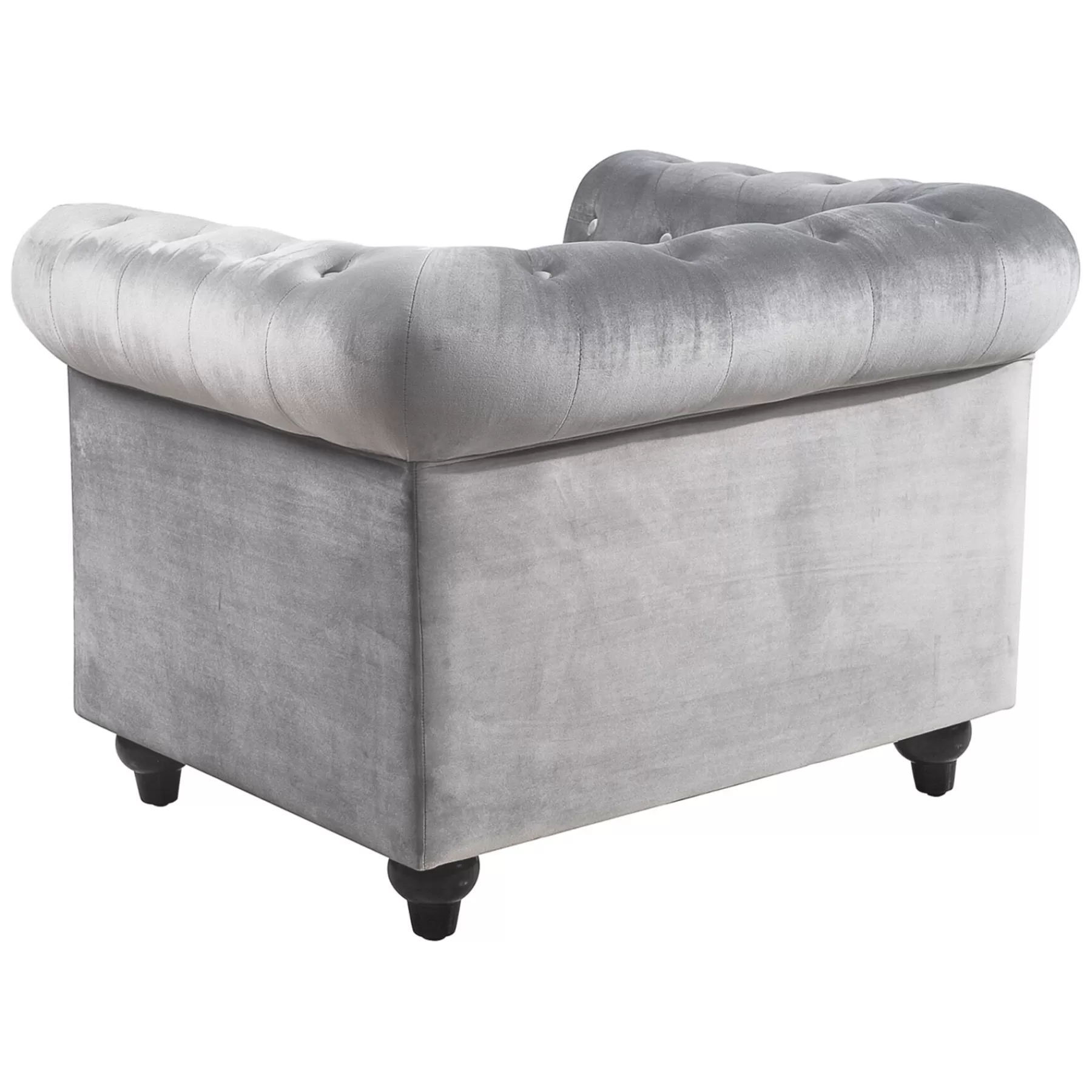 Providence Chesterfield Tufted Grey Velvet Rolled Arm Chair Discount Online^* Store