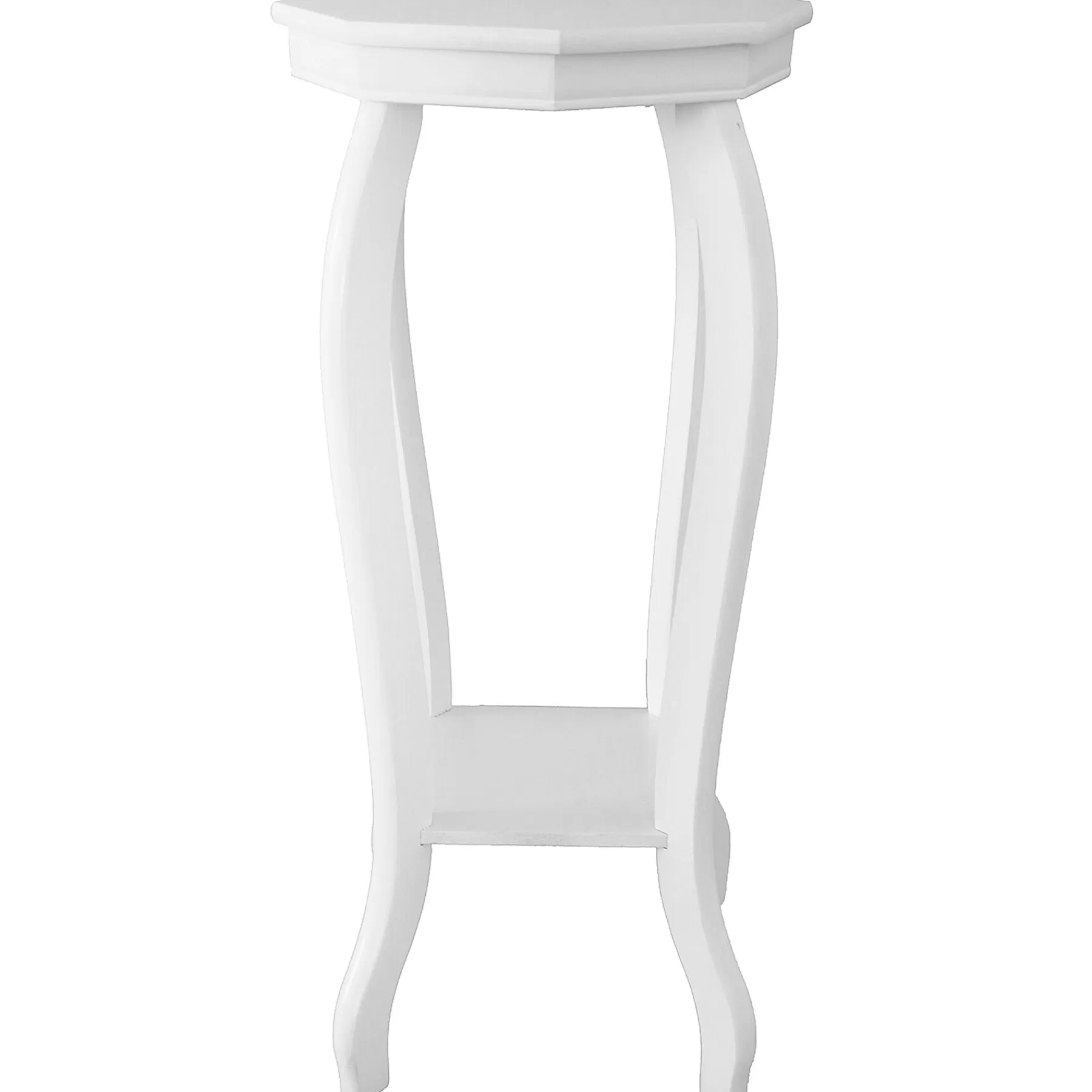 Providence White Wood Octagon Top Plant Stand Opening Sales^* Sale