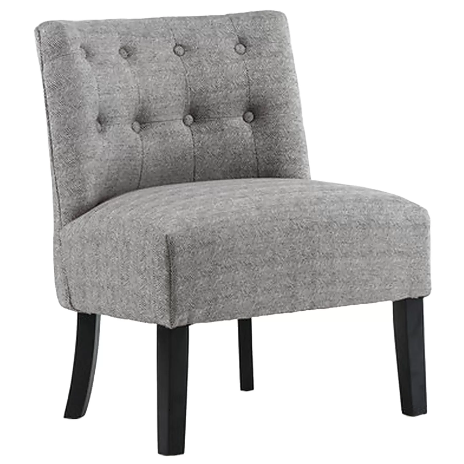 Rich Dark Grey Tufted Armless Accent Chair With Performance Fabric Opening Sales^* Outlet