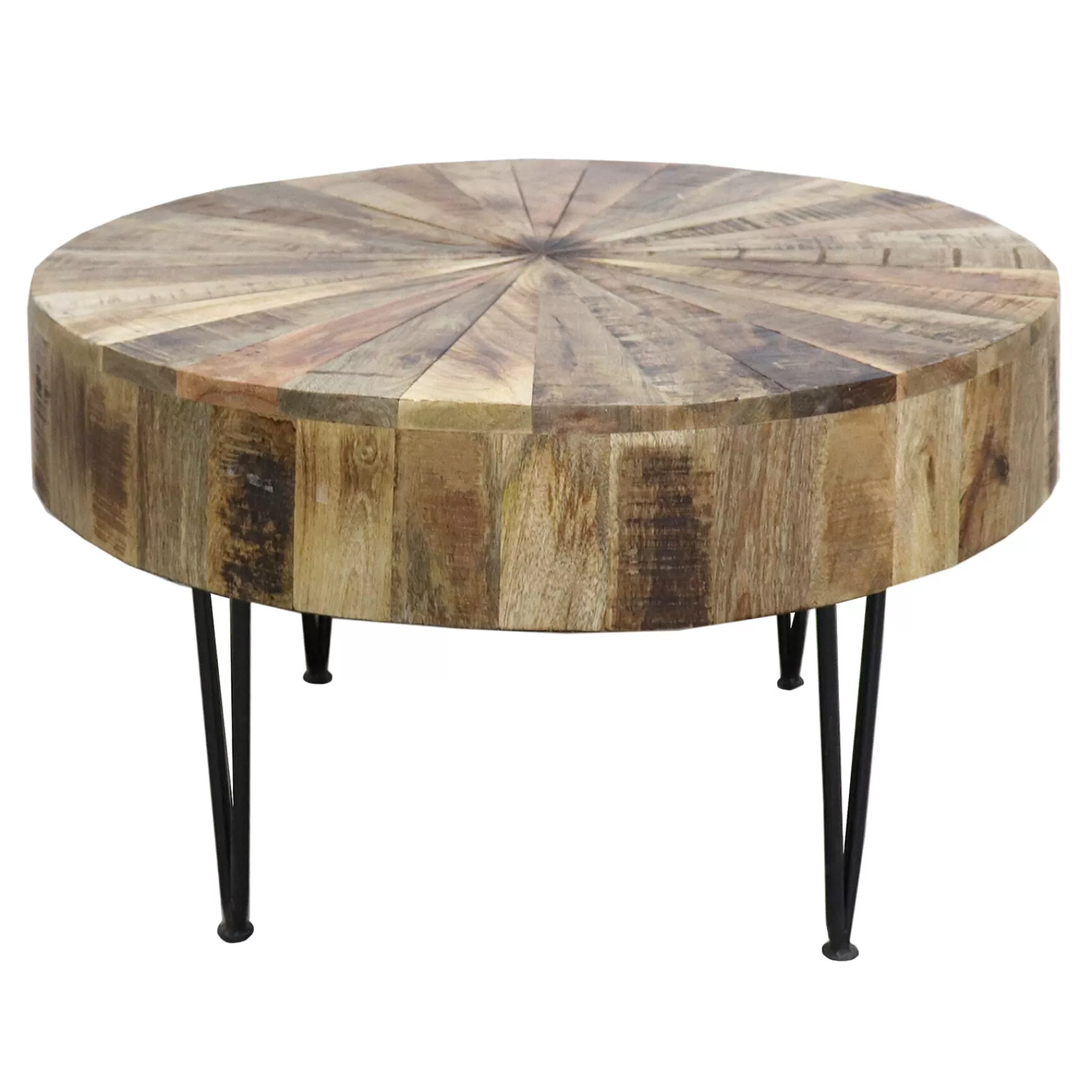 Round Mango Wood Coffee Table With Metal Hairpin Legs Cheaper^* Best