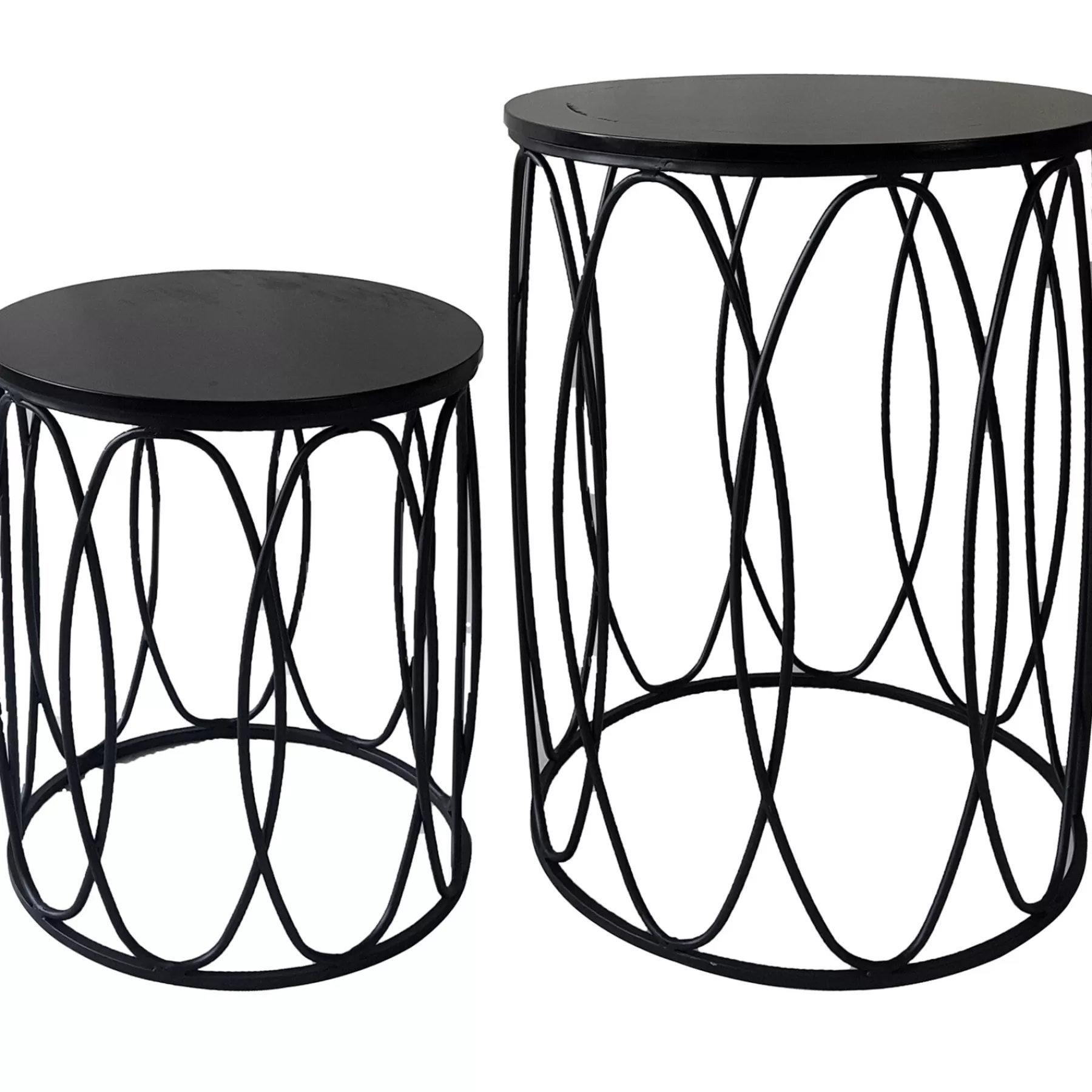 Round Wood Top With Oval Metal Table, Large Online Discount^* Online