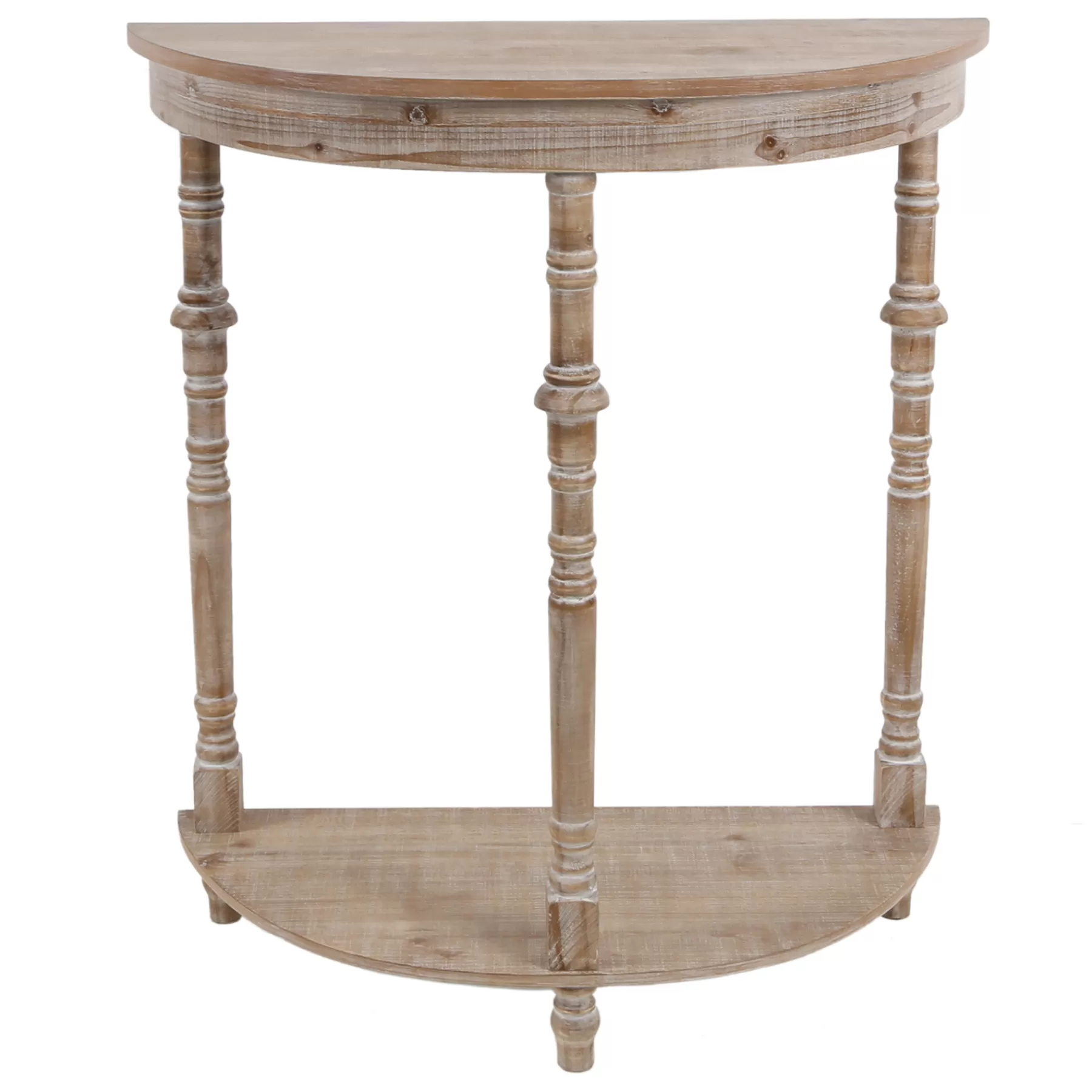 Rounded Turned Leg Wooden Console Low Price^* Store