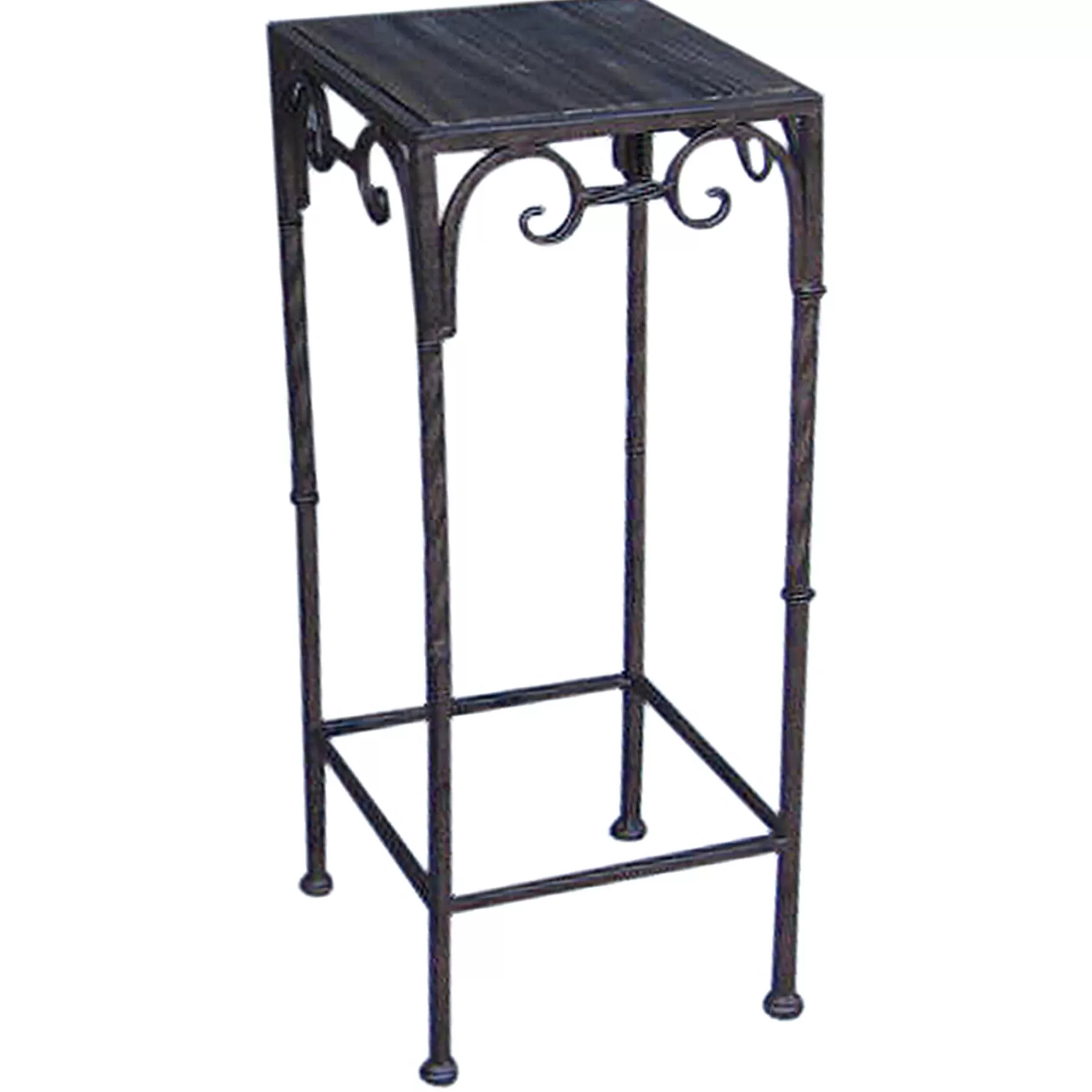 Square Wood Top Plant Stand With Brown Twist Metal Leg, Large Discount Online^* Sale
