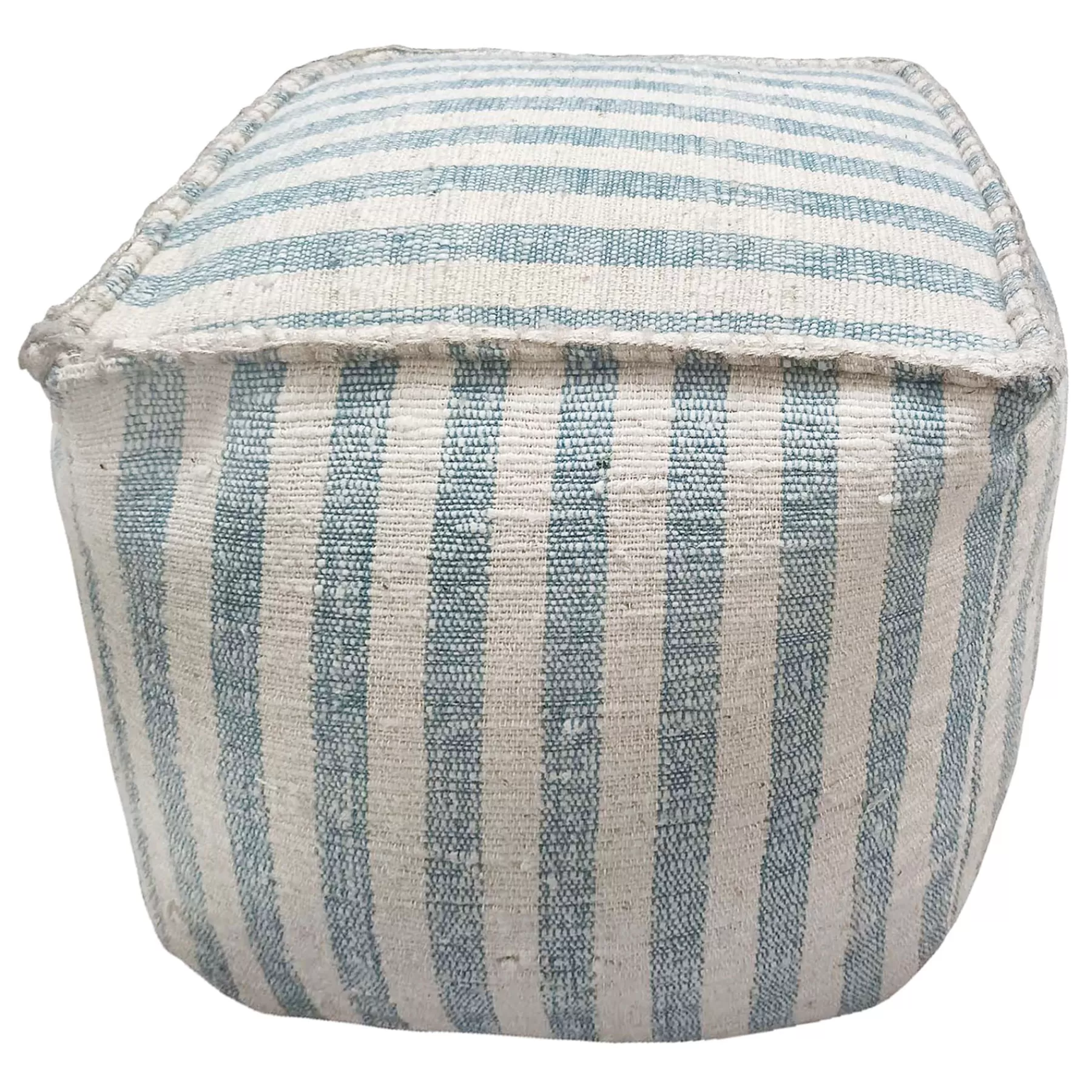 Ty Pennington Lex Blue Striped Square Pouf, 16 Less Expensive^* Flash Sale