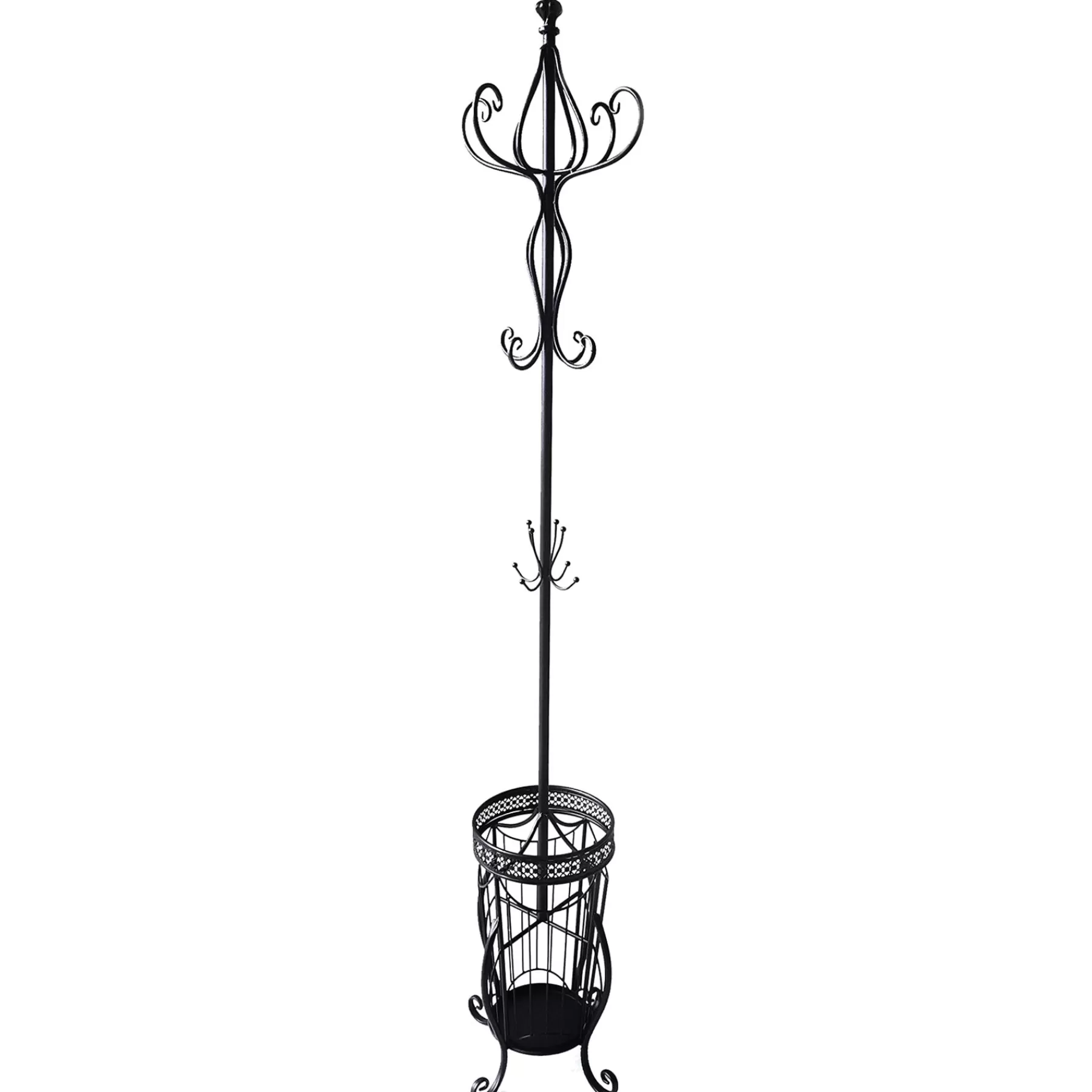 Victorian Style Metal Coat Rack With Black Finish, 73 Flash Sale^* Flash Sale