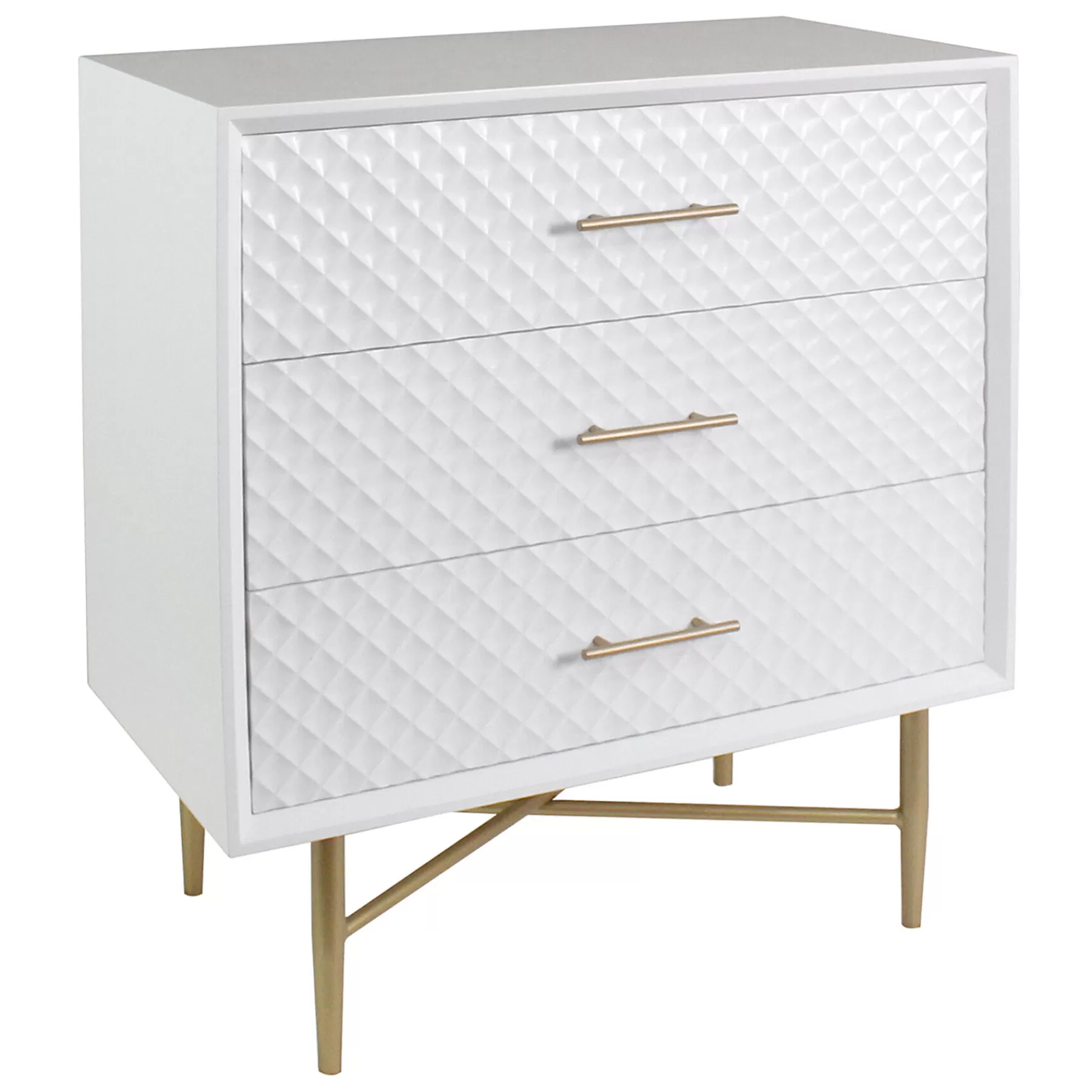 White/Gold 3-Drawer Cabinet Discount^* Online