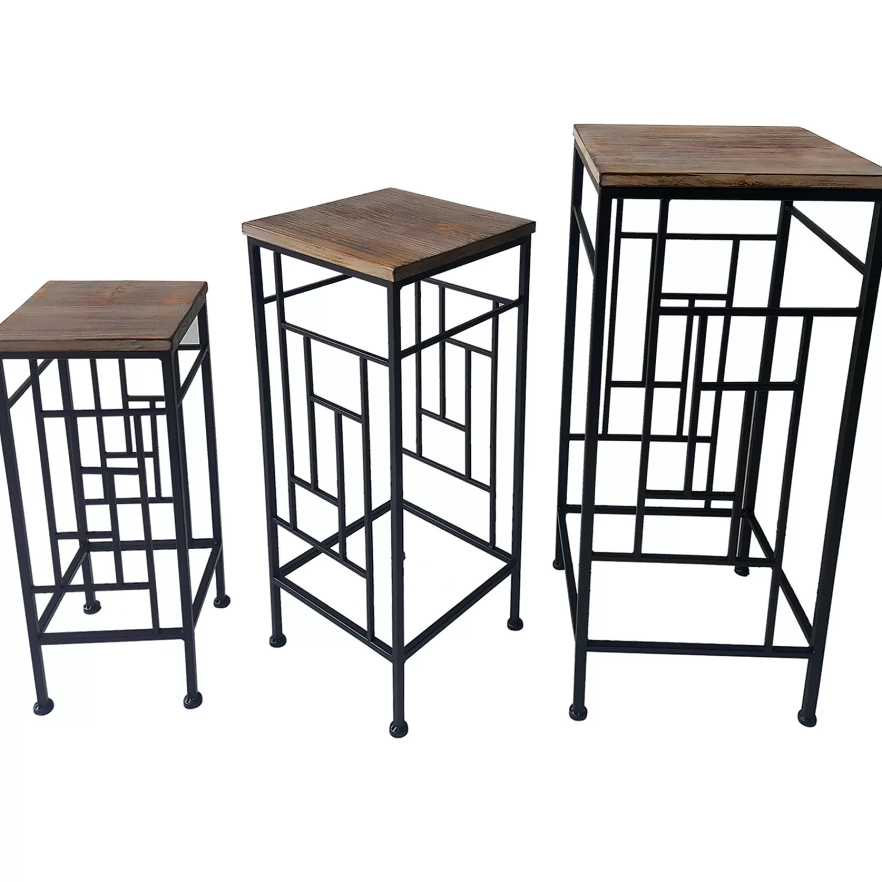 Wood Top Plant Stand With Metal Frame, Small Exquisite Gifts^* Store
